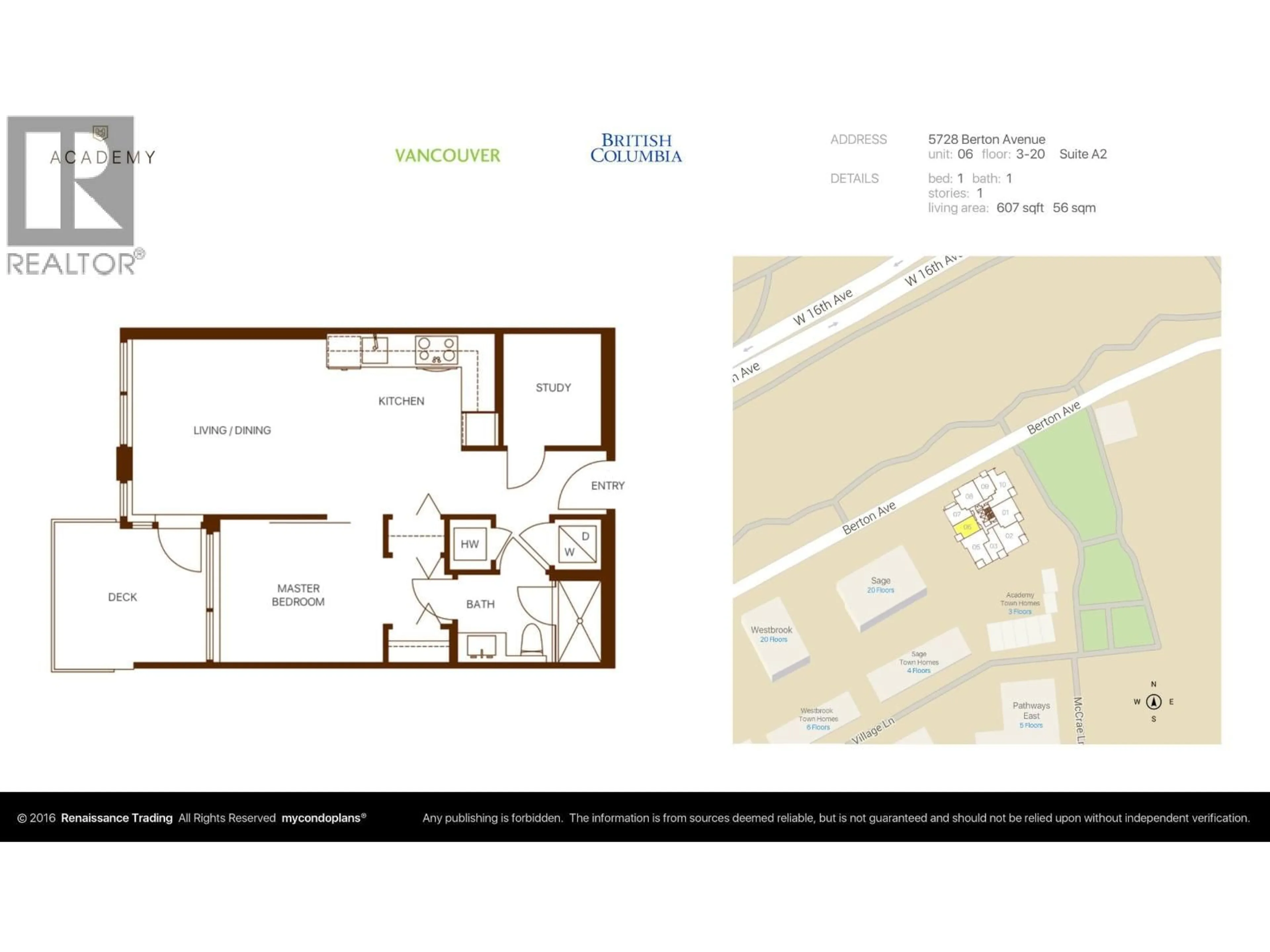 Floor plan for 506 - 5728 BERTON AVENUE, Vancouver British Columbia V6S0E5