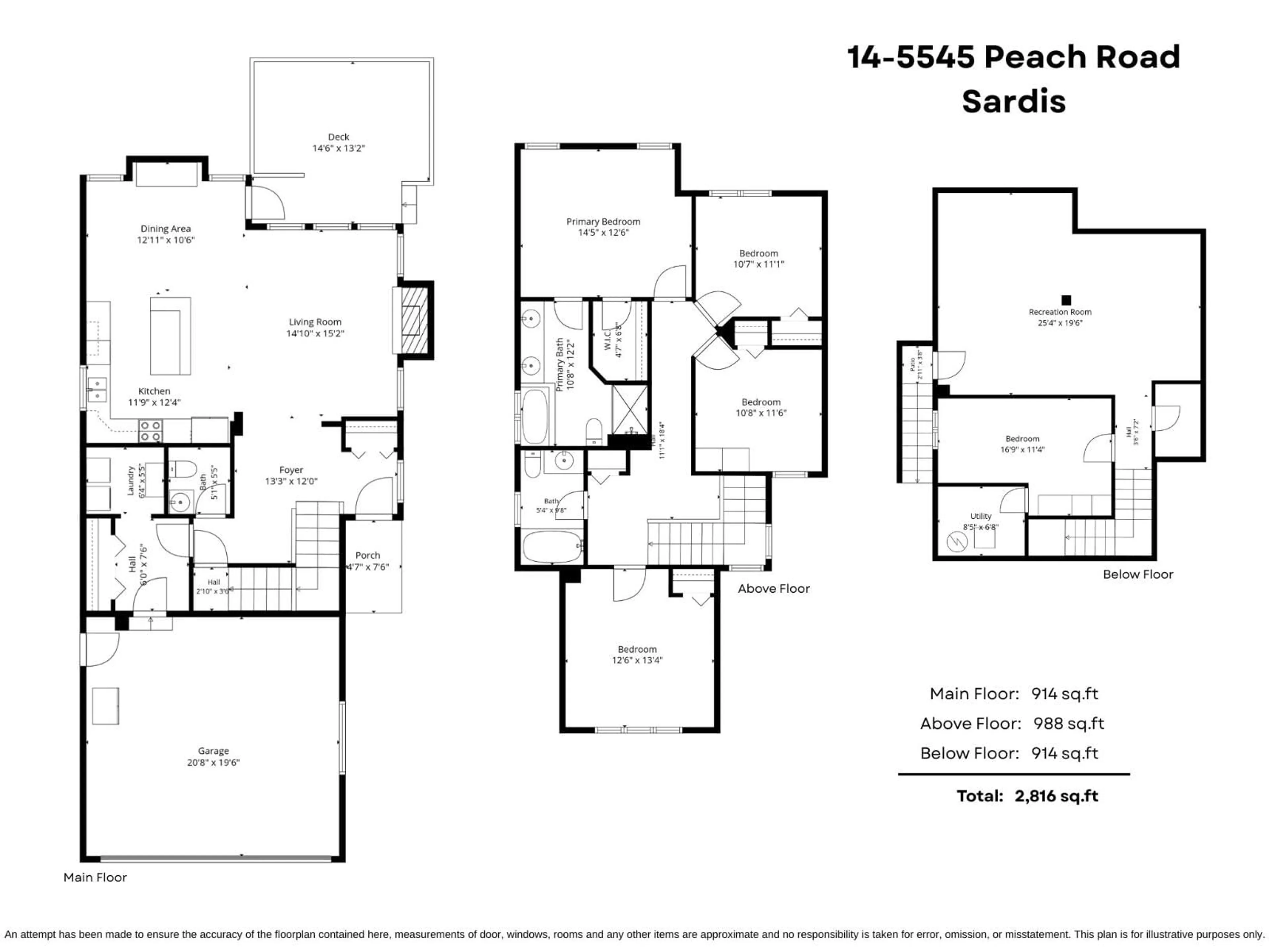 Floor plan for 14 - 5545 PEACH ROAD, Chilliwack British Columbia V2R5Y5