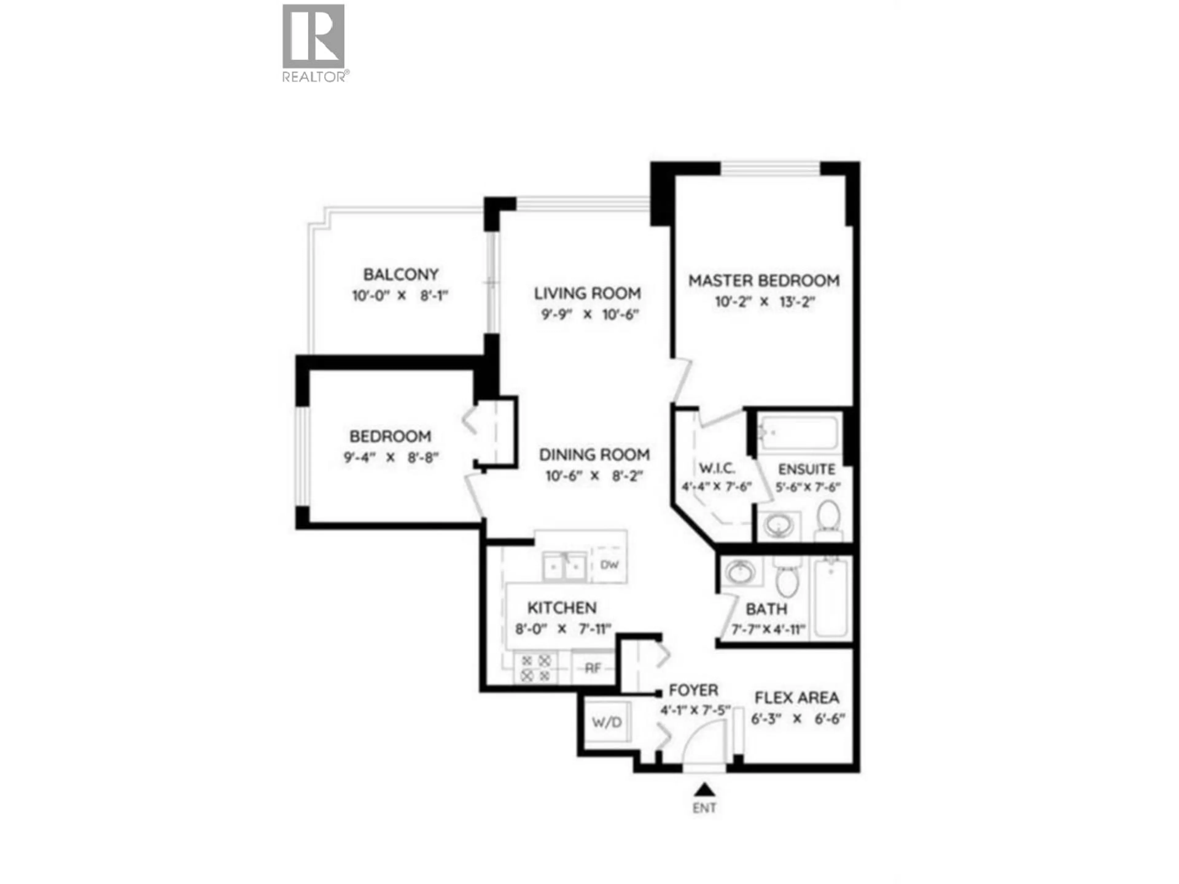 Floor plan for 1307 - 814 ROYAL AVENUE, New Westminster British Columbia V3M1J9