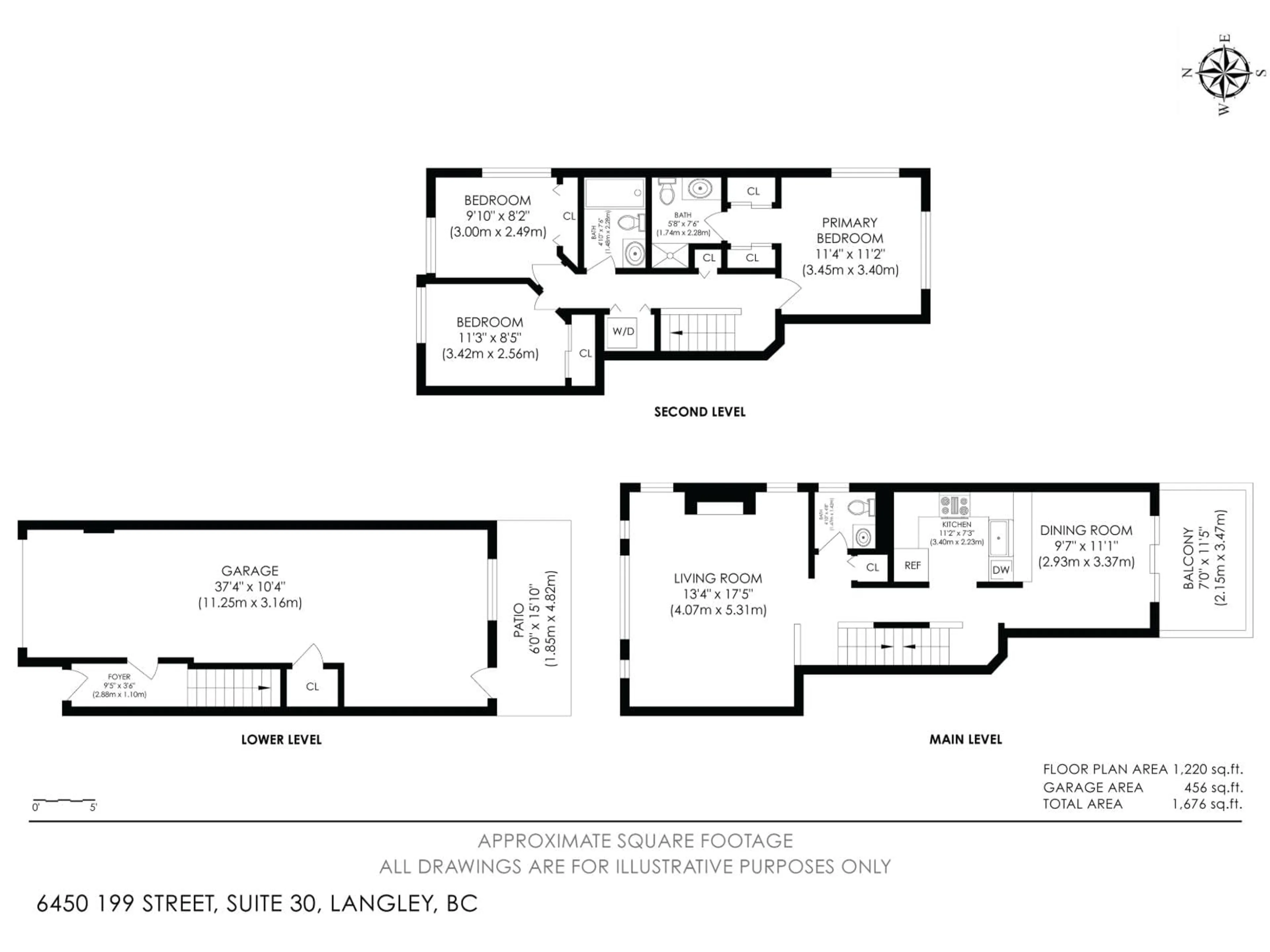 Floor plan for 30 - 6450 199 STREET, Langley British Columbia V2Y2X1