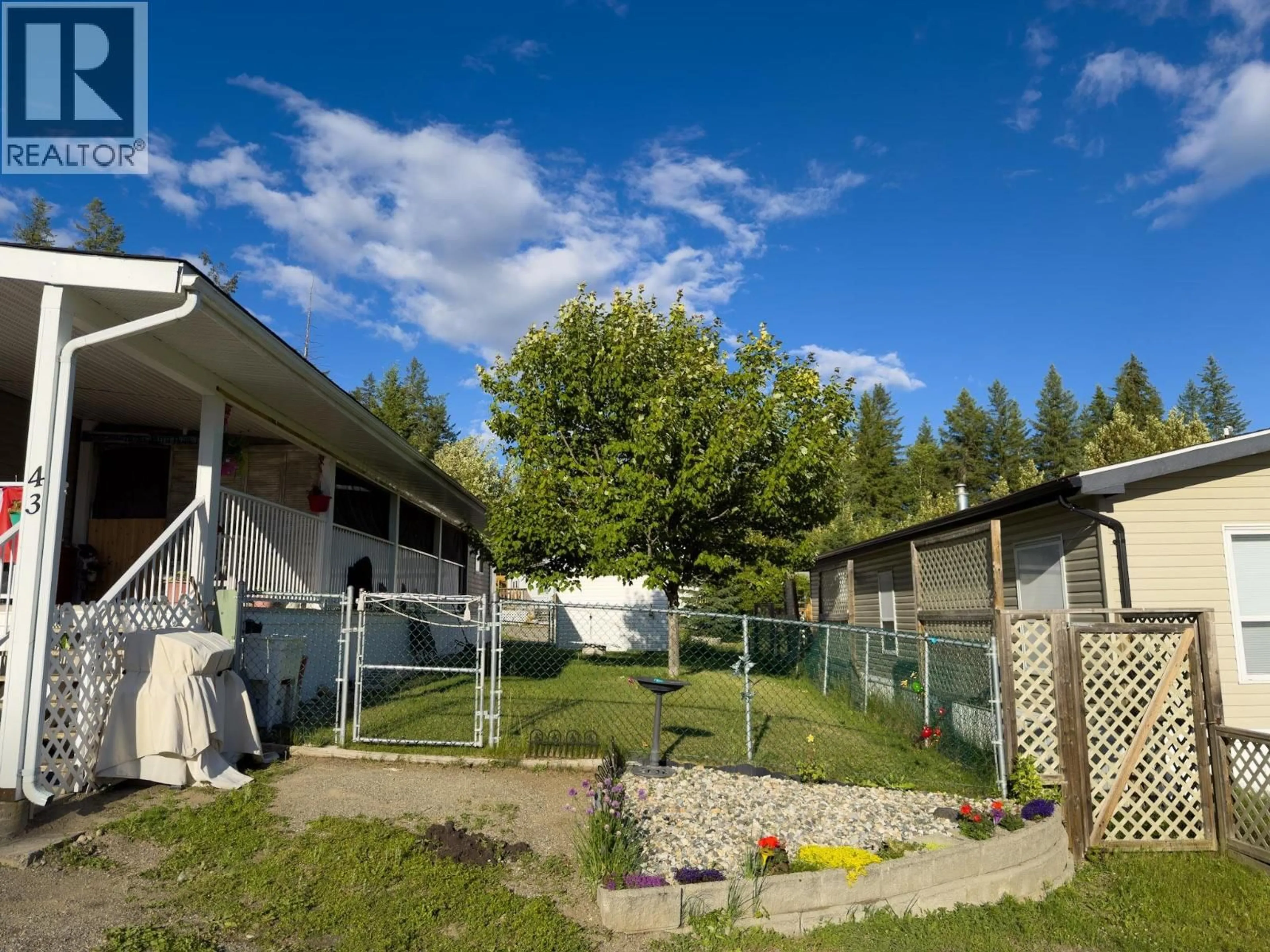 A pic from outside/outdoor area/front of a property/back of a property/a pic from drone, mountain view for 43 - 370 WESTLAND ROAD, Quesnel British Columbia V2J6A7
