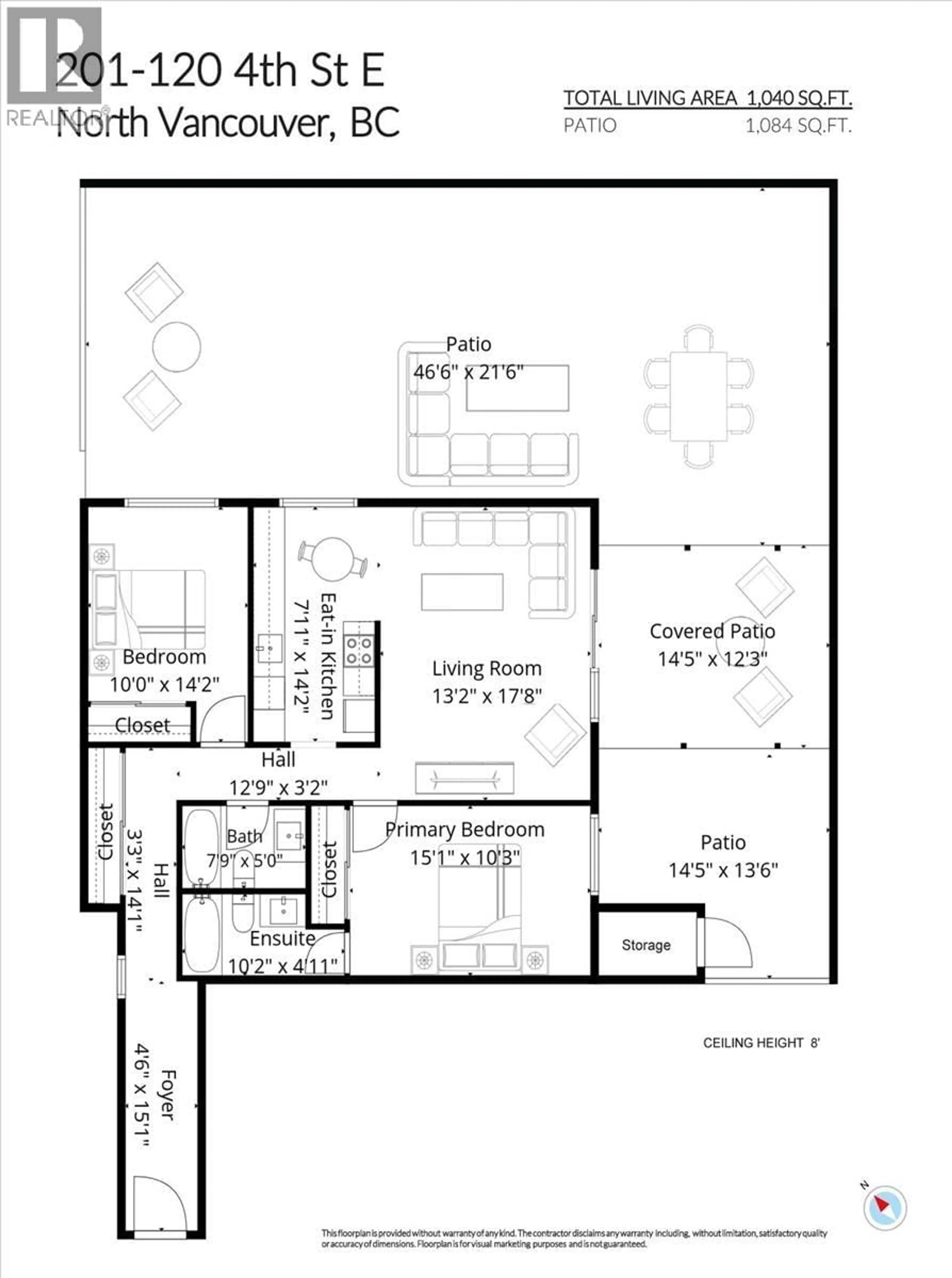 Floor plan for 201 - 120 4TH STREET, North Vancouver British Columbia V7L1H6