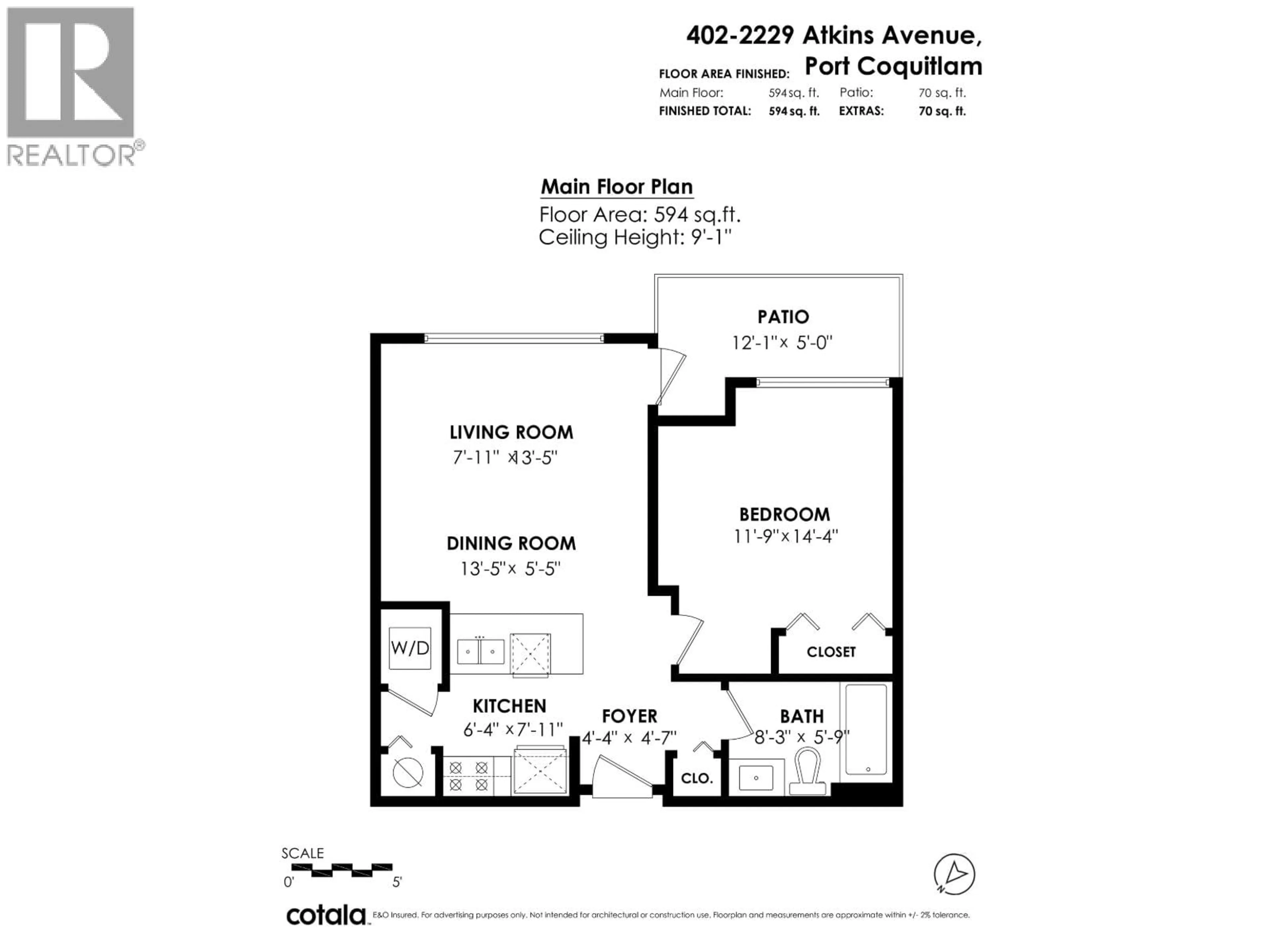 Floor plan for 402 - 2229 ATKINS AVENUE, Port Coquitlam British Columbia V3C1Y5
