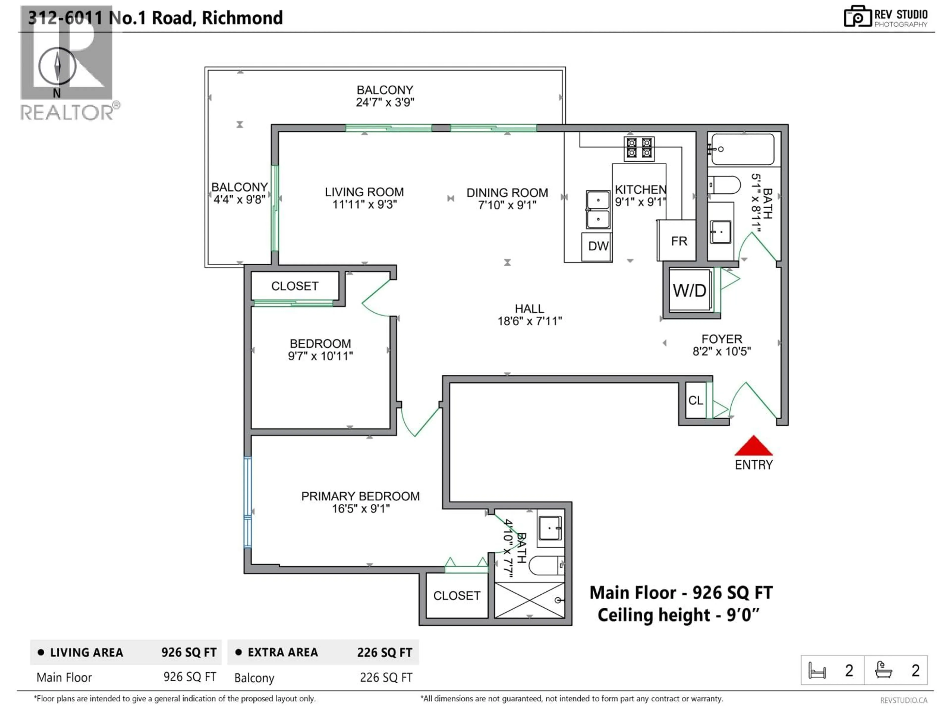 Floor plan for 312 - 6011 NO. 1 ROAD, Richmond British Columbia V7C1T4