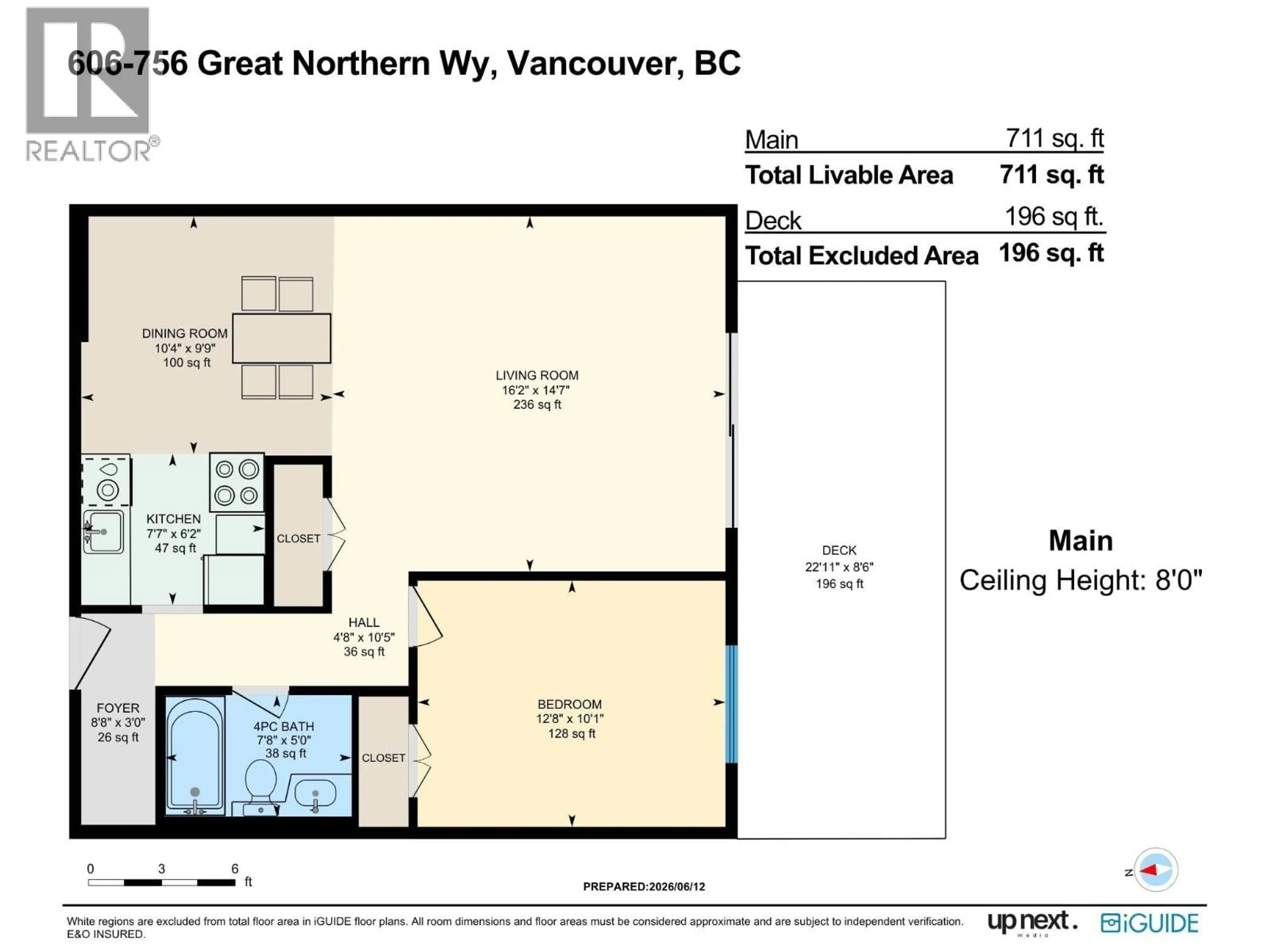Floor plan for 606 - 756 GREAT NORTHERN WAY, Vancouver British Columbia V5T1E4