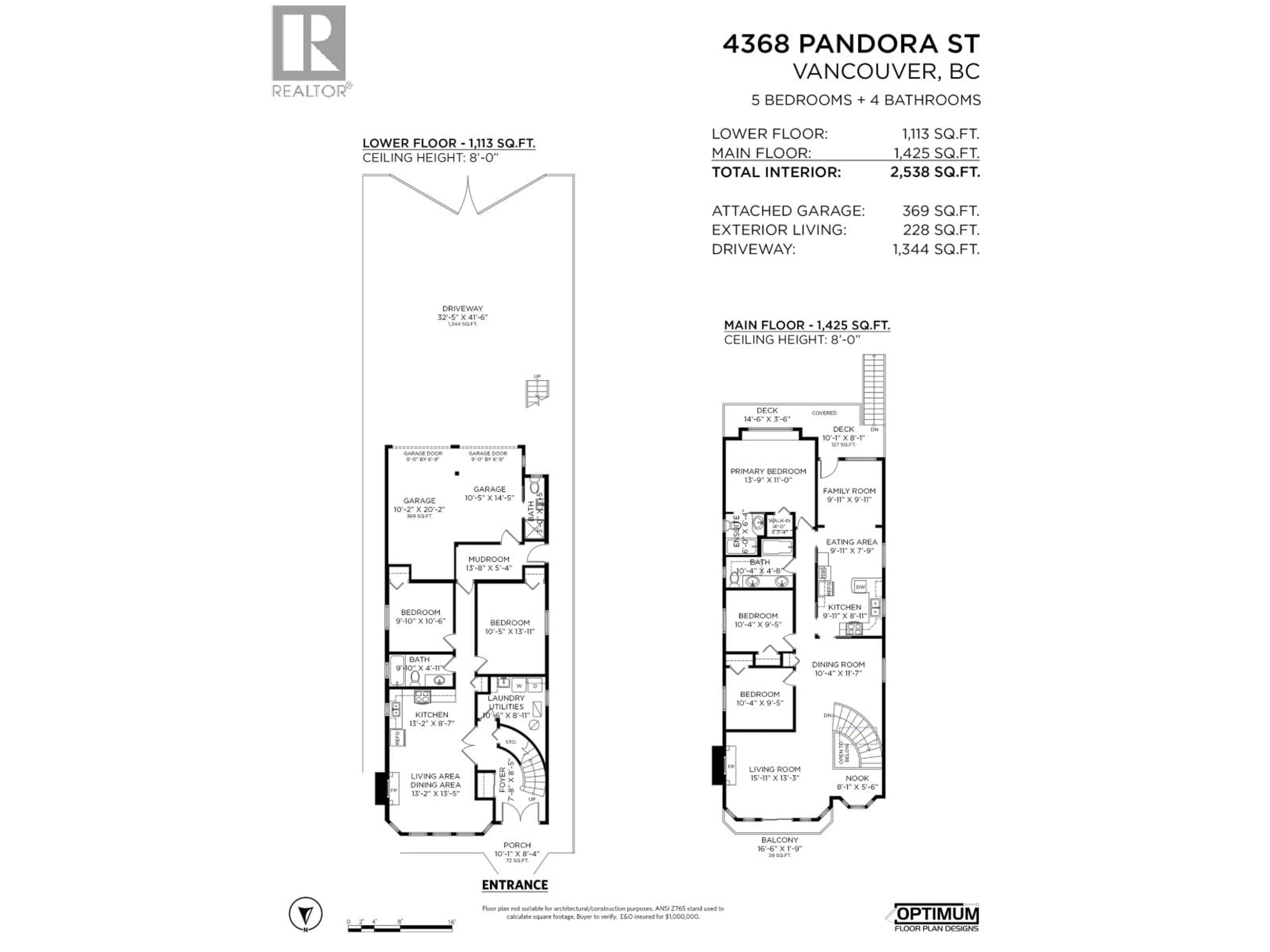 Floor plan for 4368 PANDORA STREET, Burnaby British Columbia V5C2B7