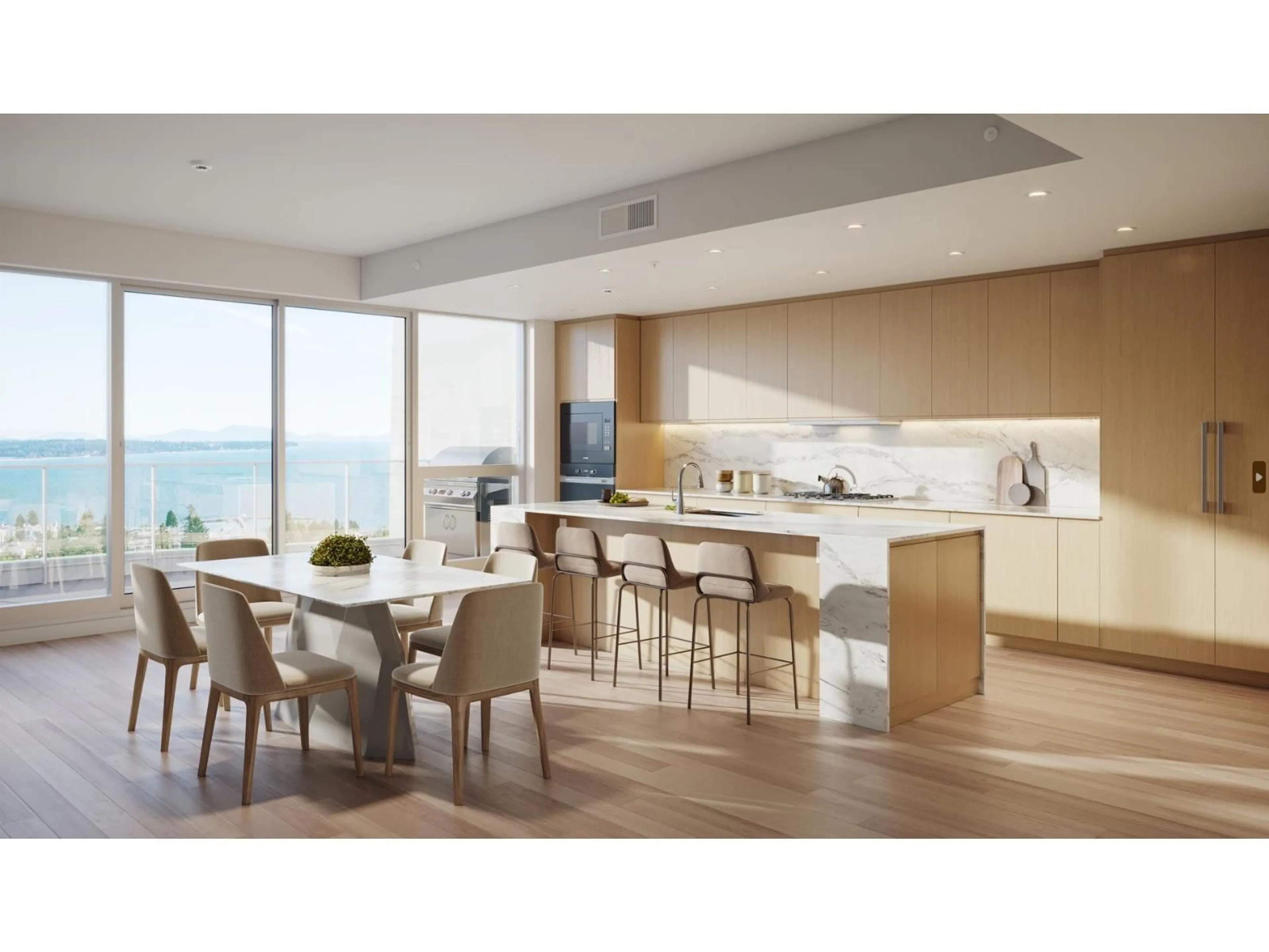 Open concept kitchen, wood/laminate floor for 1605 - 1475 FOSTER STREET, Surrey British Columbia V4B0C9