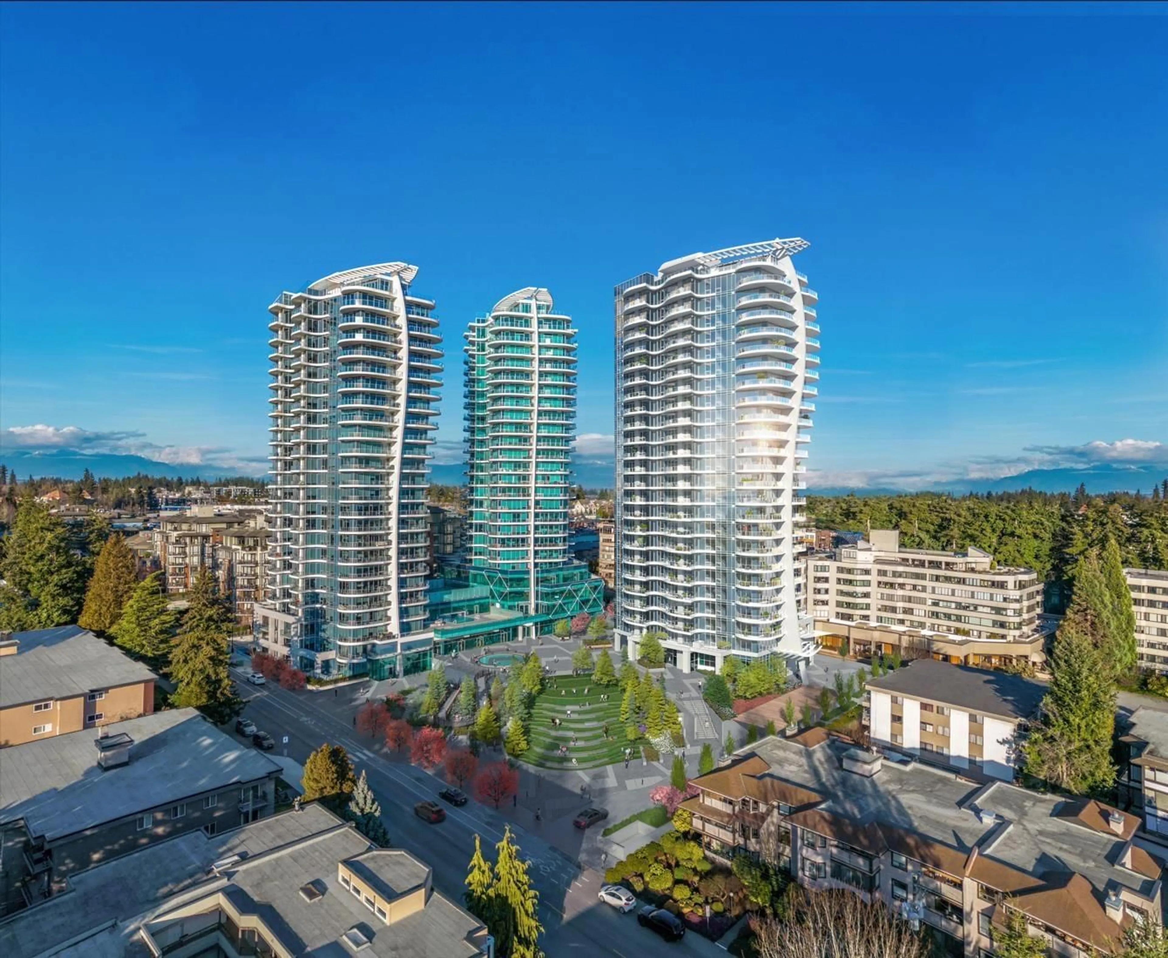 A pic from outside/outdoor area/front of a property/back of a property/a pic from drone, city buildings view from balcony for 1605 - 1475 FOSTER STREET, Surrey British Columbia V4B0C9