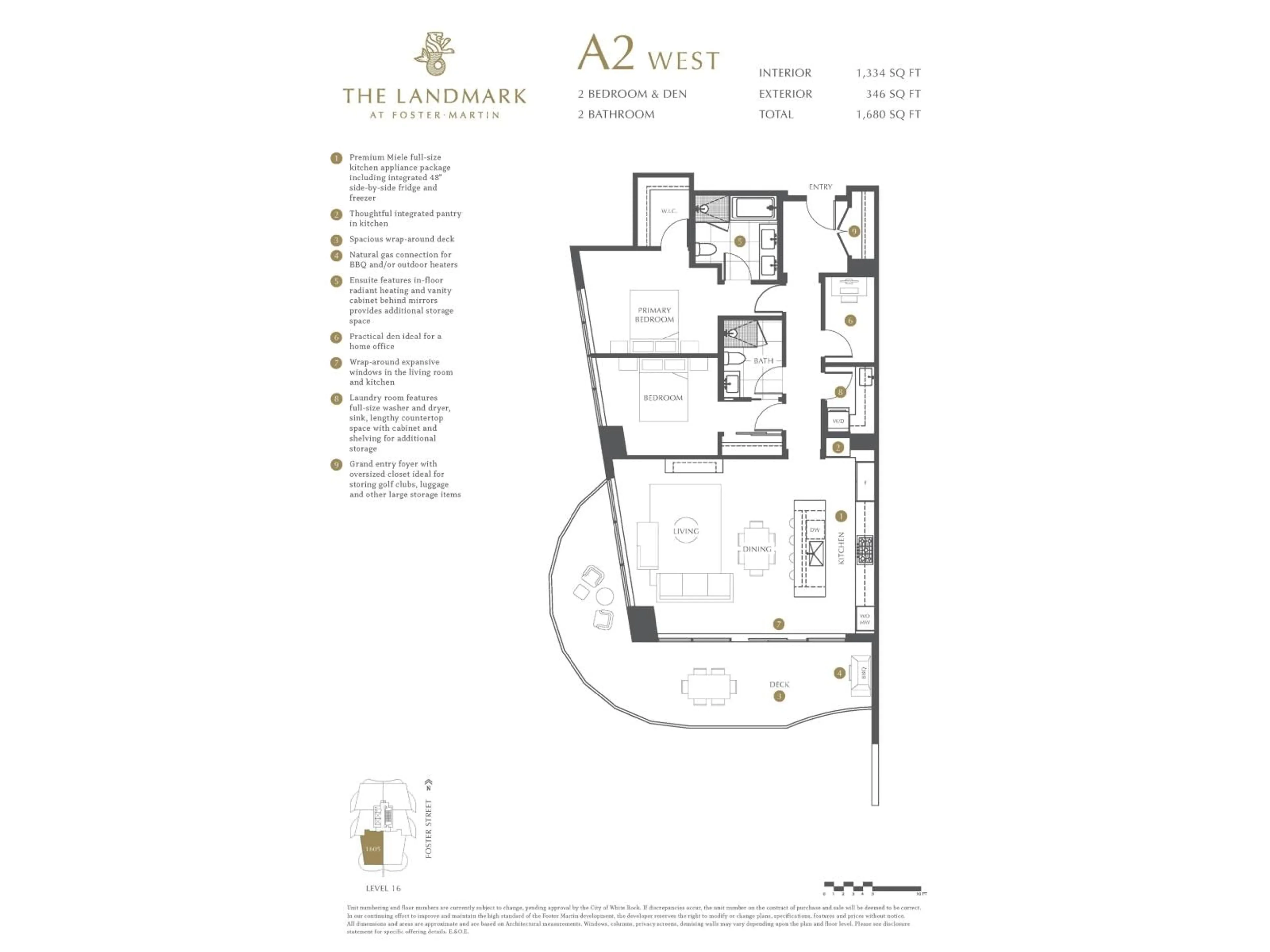 Floor plan for 1605 - 1475 FOSTER STREET, Surrey British Columbia V4B0C9