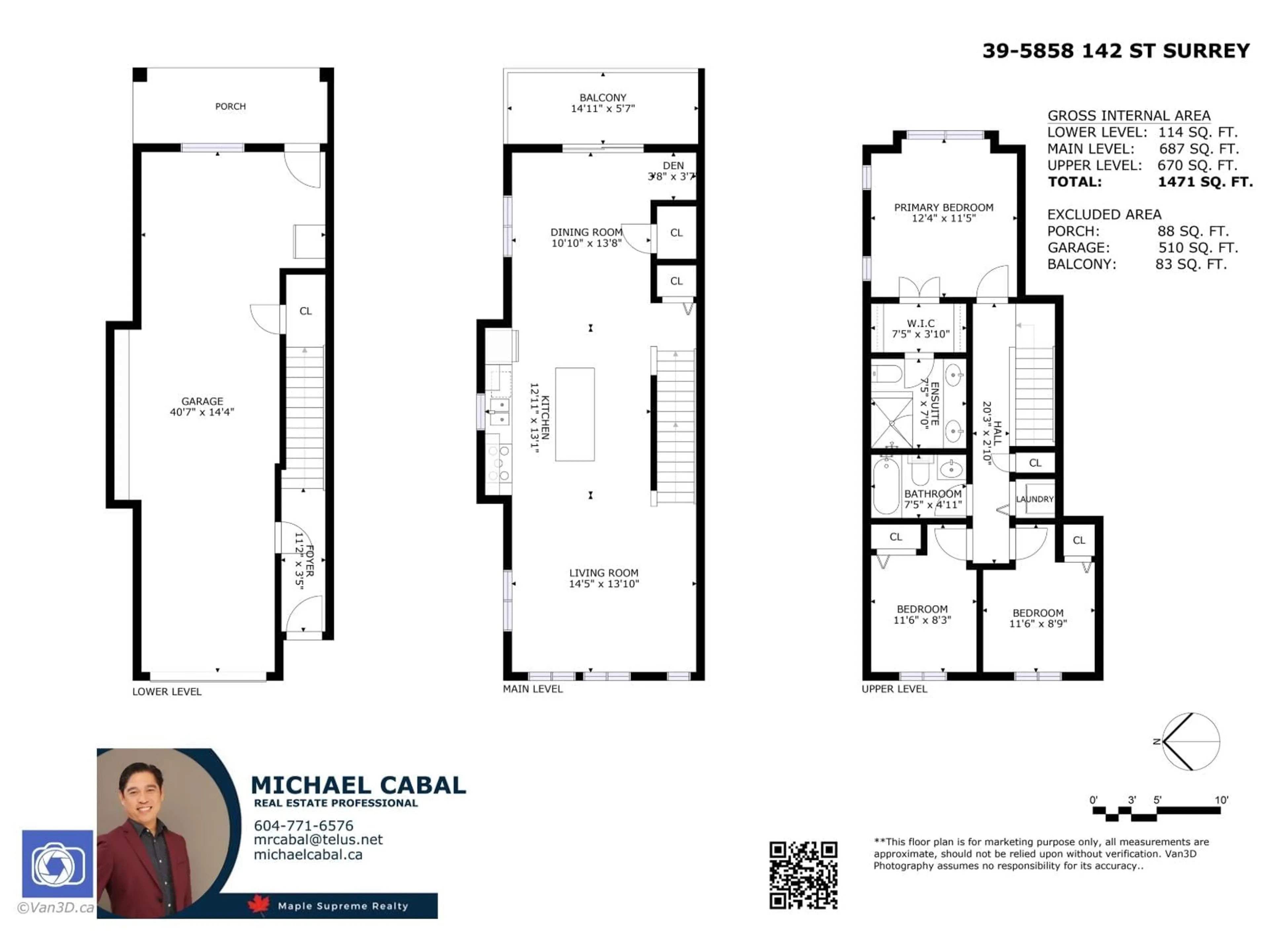 Floor plan for 39 - 5858 142 STREET, Surrey British Columbia V3X0H2