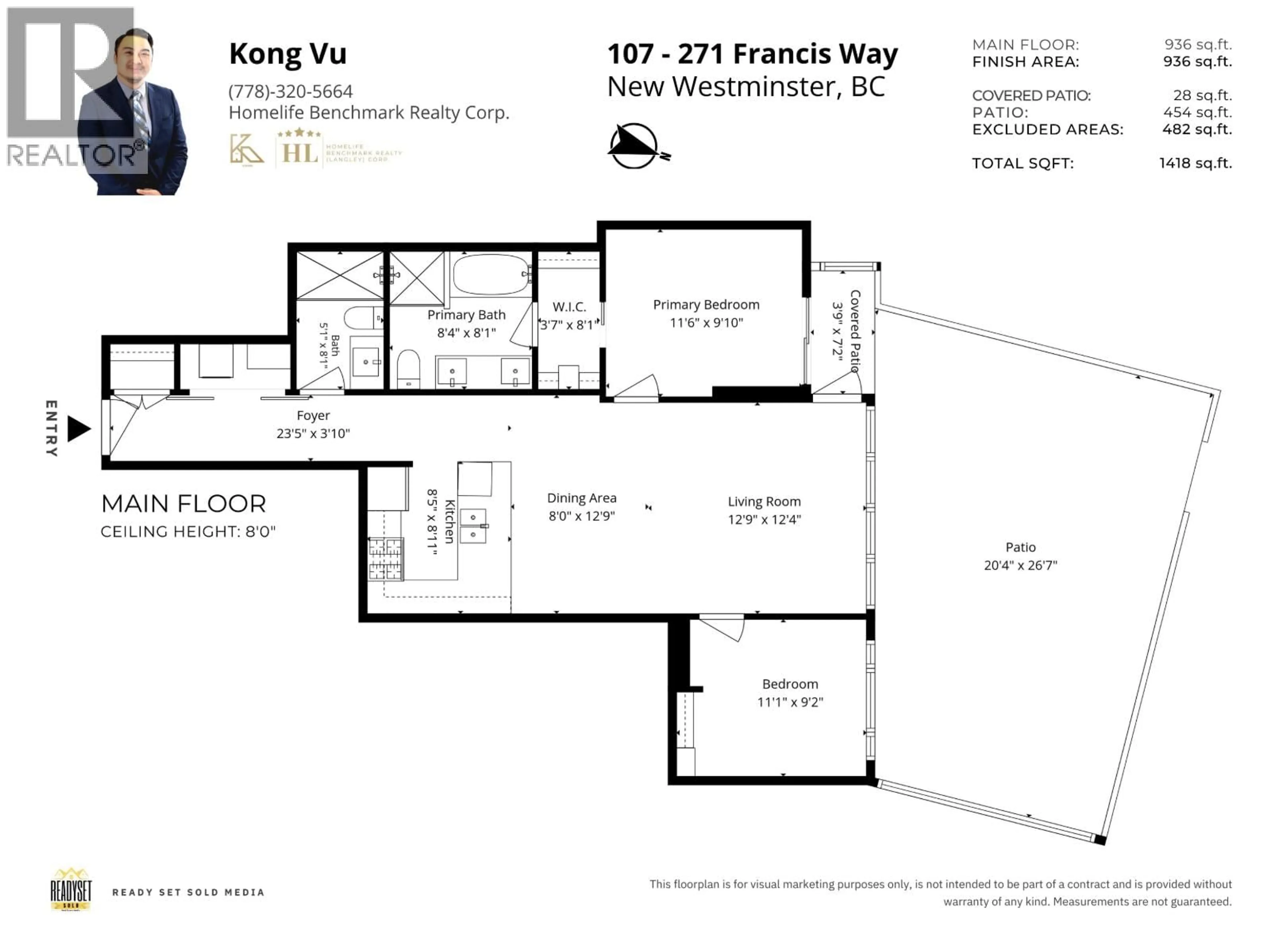 Floor plan for 107 - 217 FRANCIS WAY, New Westminster British Columbia V3L0H2