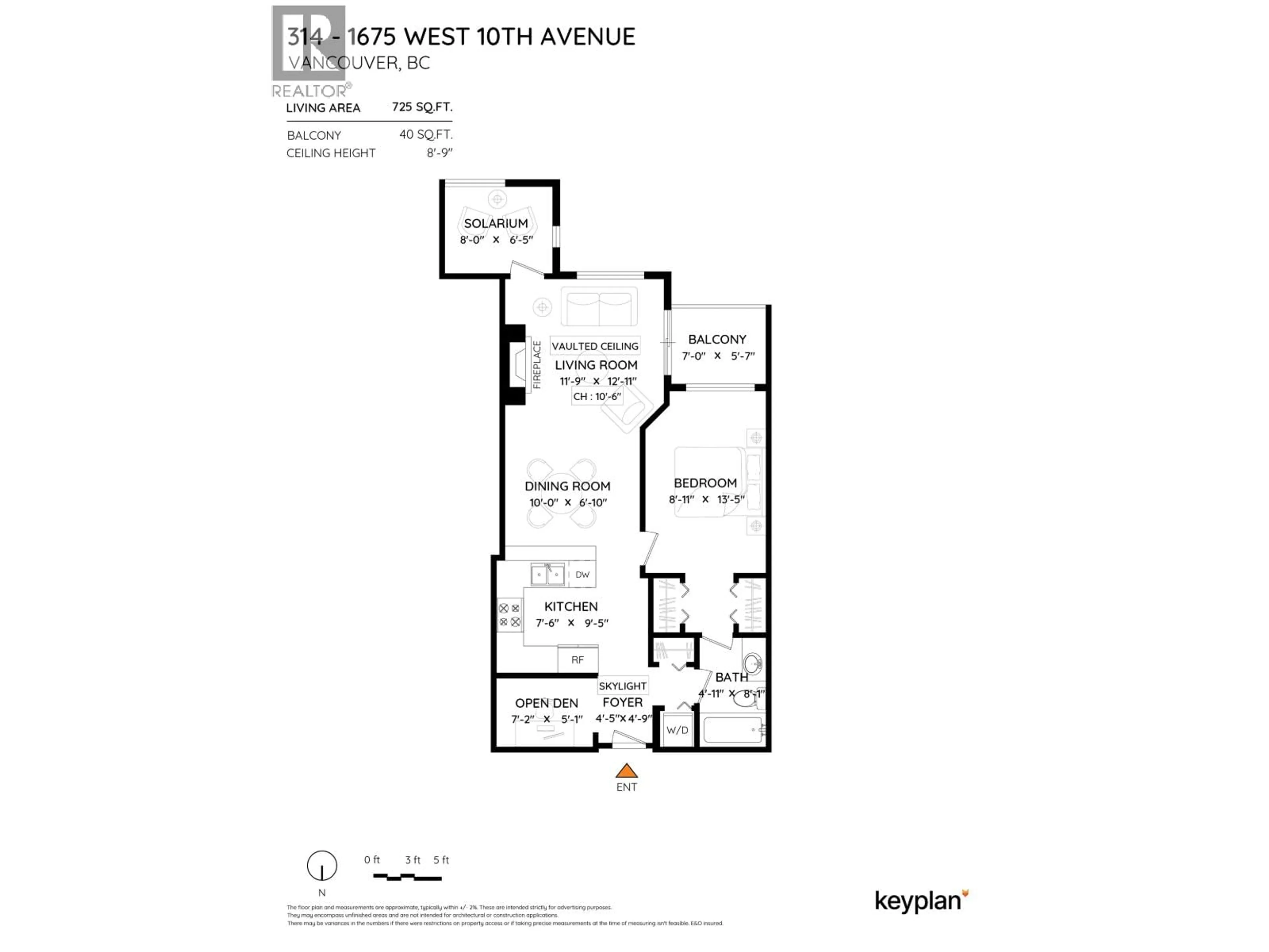 Floor plan for 314 - 1675 10TH AVENUE, Vancouver British Columbia V6J2A2