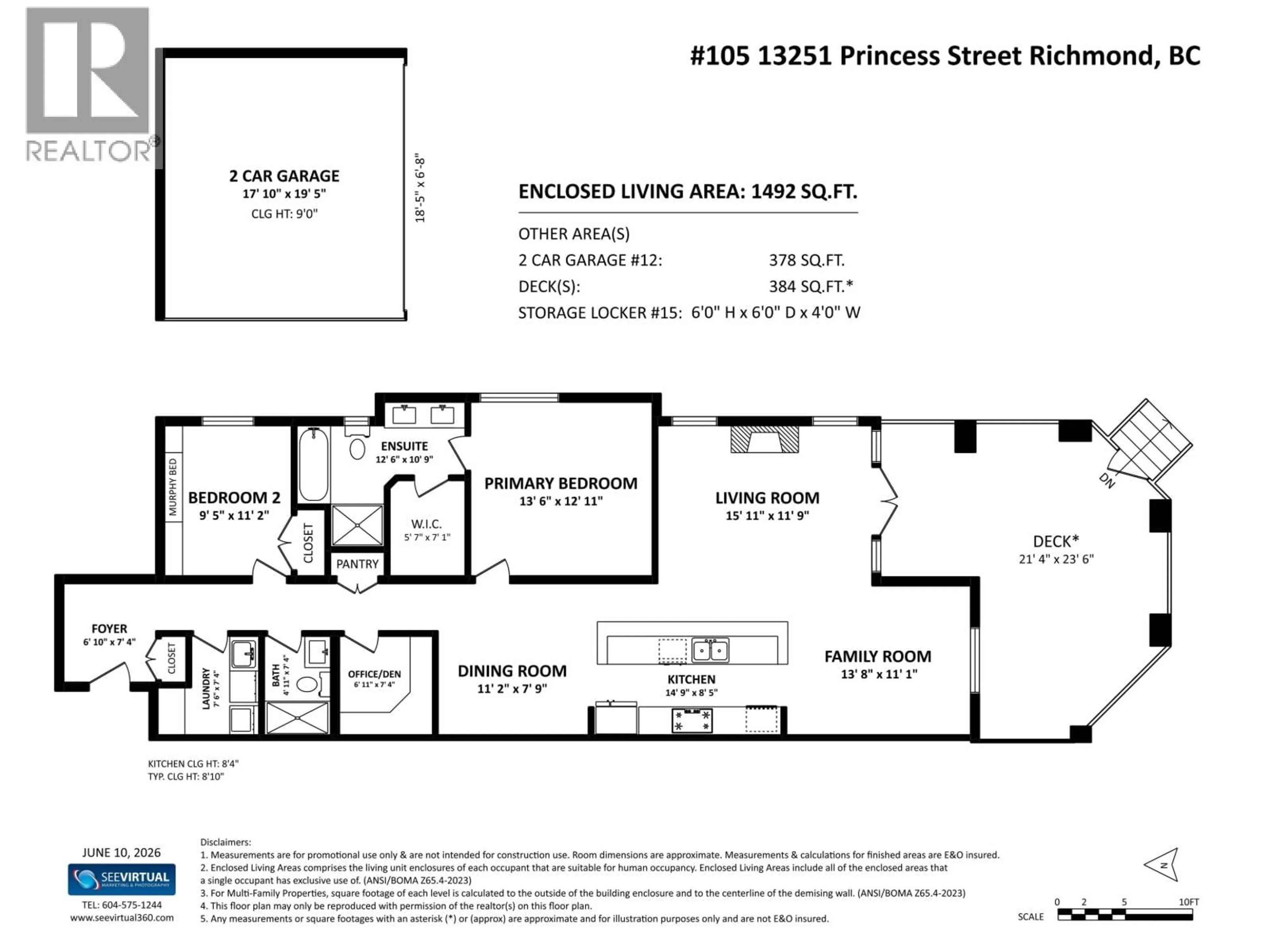 Floor plan for 105 - 13251 PRINCESS STREET, Richmond British Columbia V7E3S1