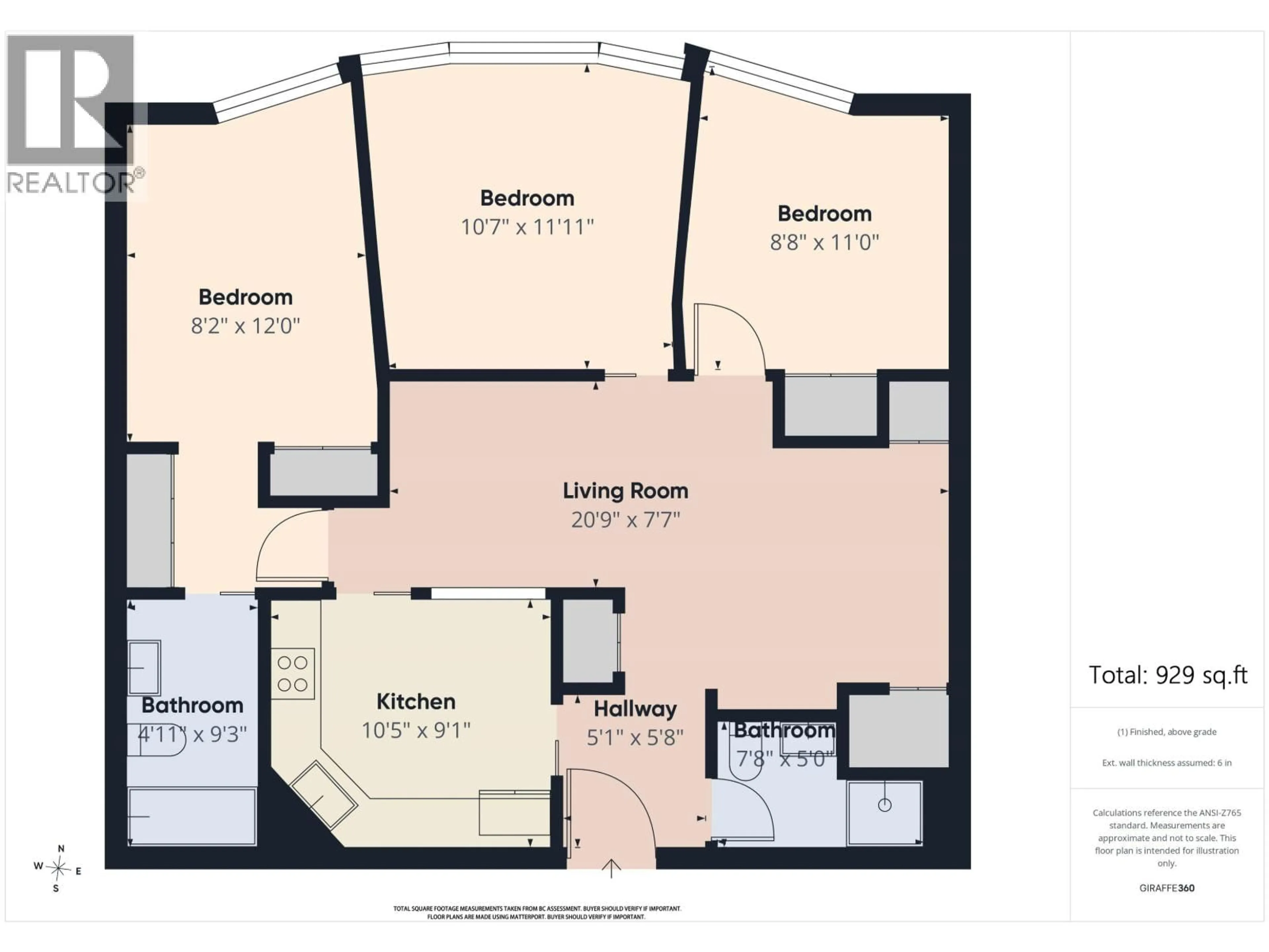 Floor plan for 602 - 7995 WESTMINSTER HIGHWAY, Richmond British Columbia V6Y3Y5