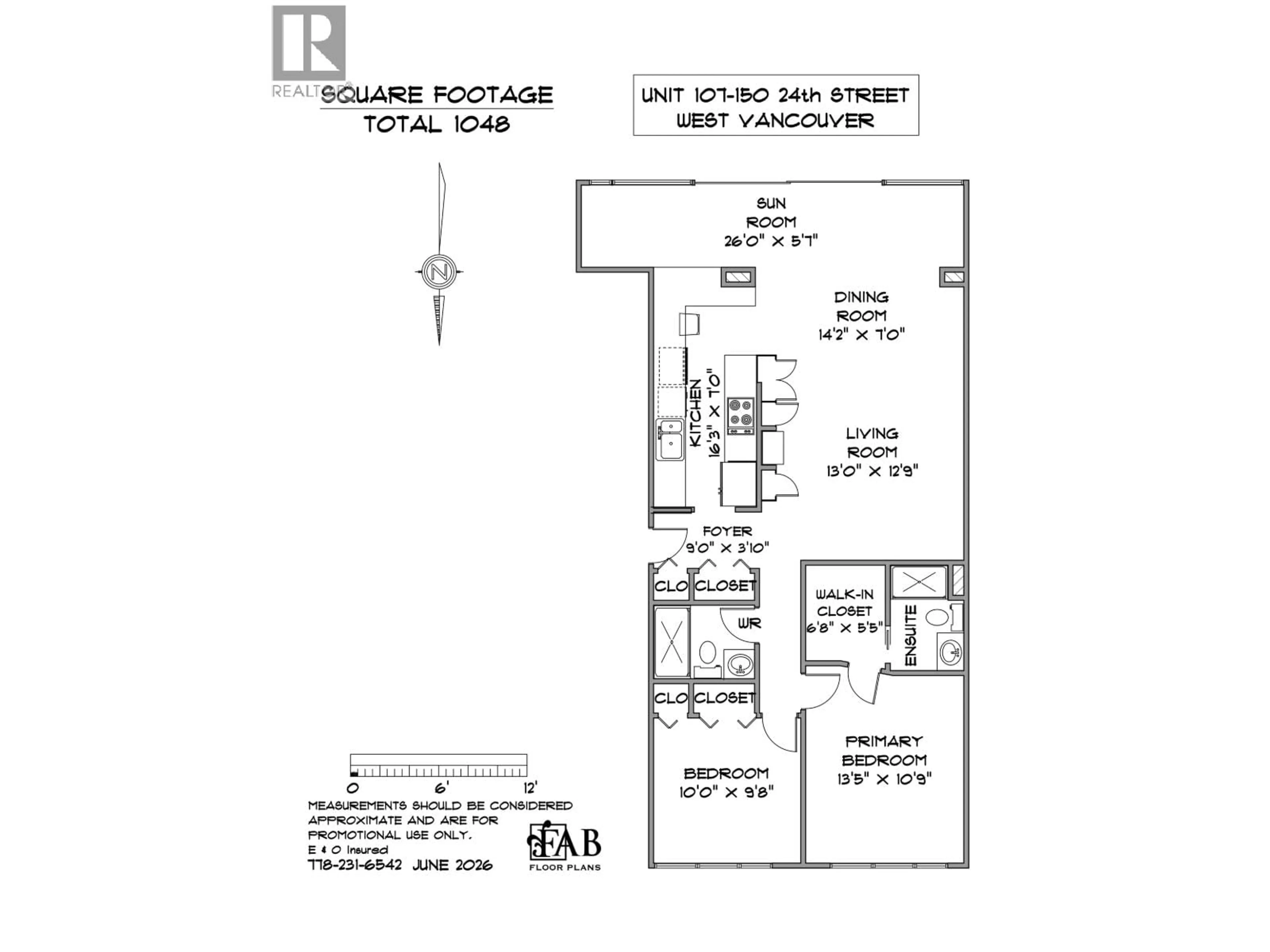 Floor plan for 107 - 150 24 STREET, West Vancouver British Columbia V7V4G8