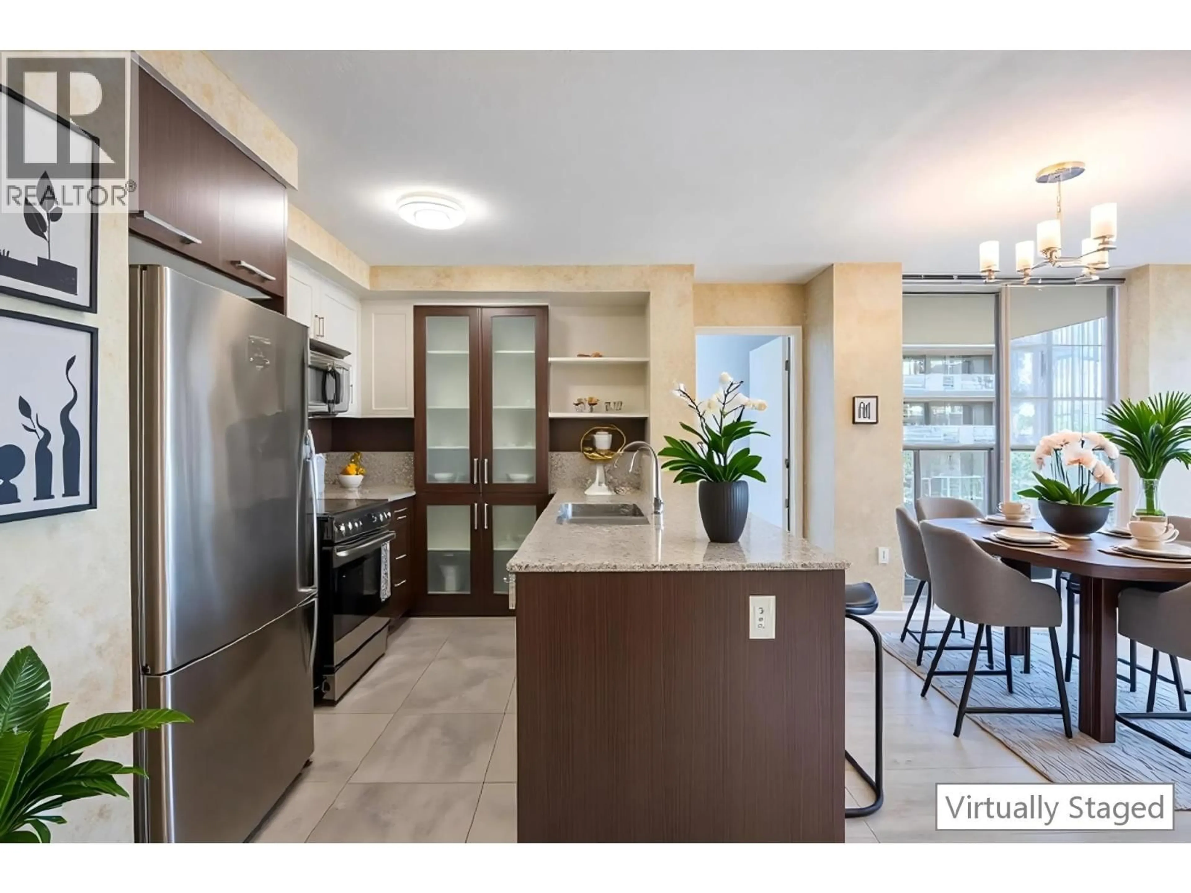 Open concept kitchen, ceramic/tile floor for 1603 - 2980 ATLANTIC AVENUE, Coquitlam British Columbia V3B0G2