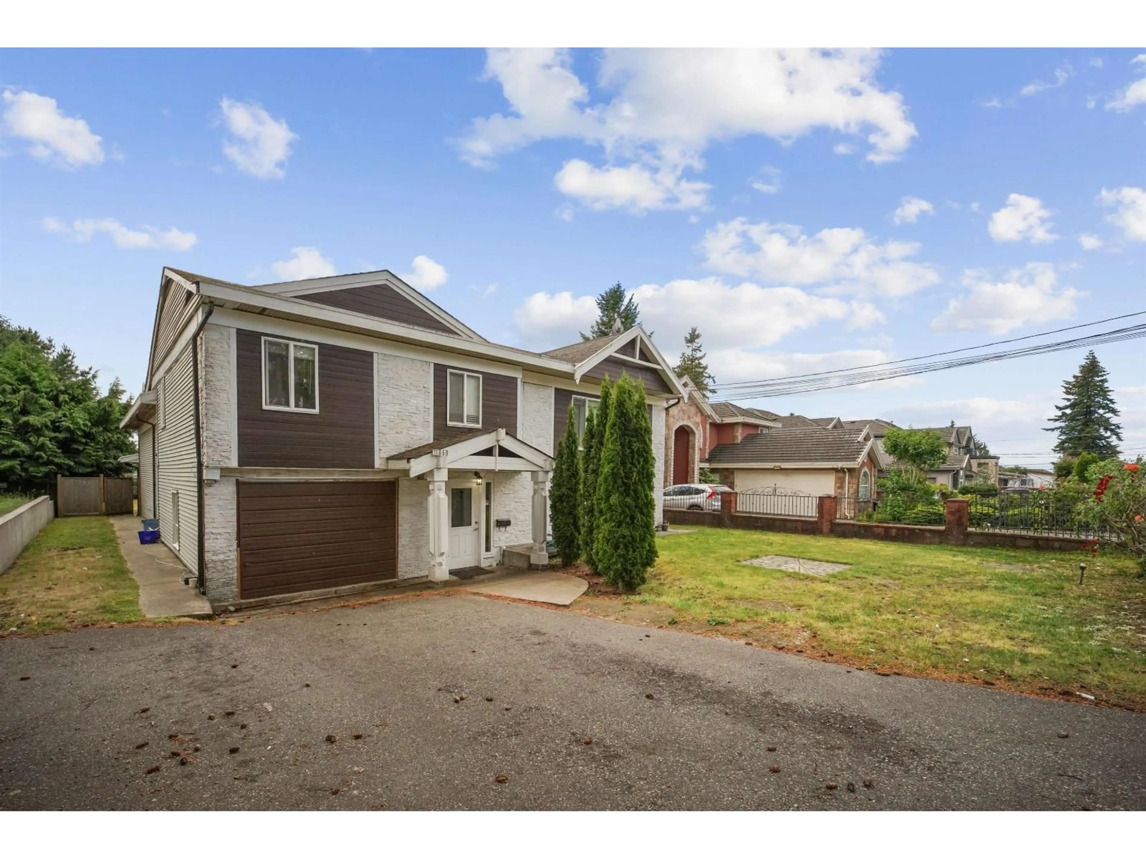 A pic from outside/outdoor area/front of a property/back of a property/a pic from drone, street for 11860 75A AVENUE, Delta British Columbia V4C1J9