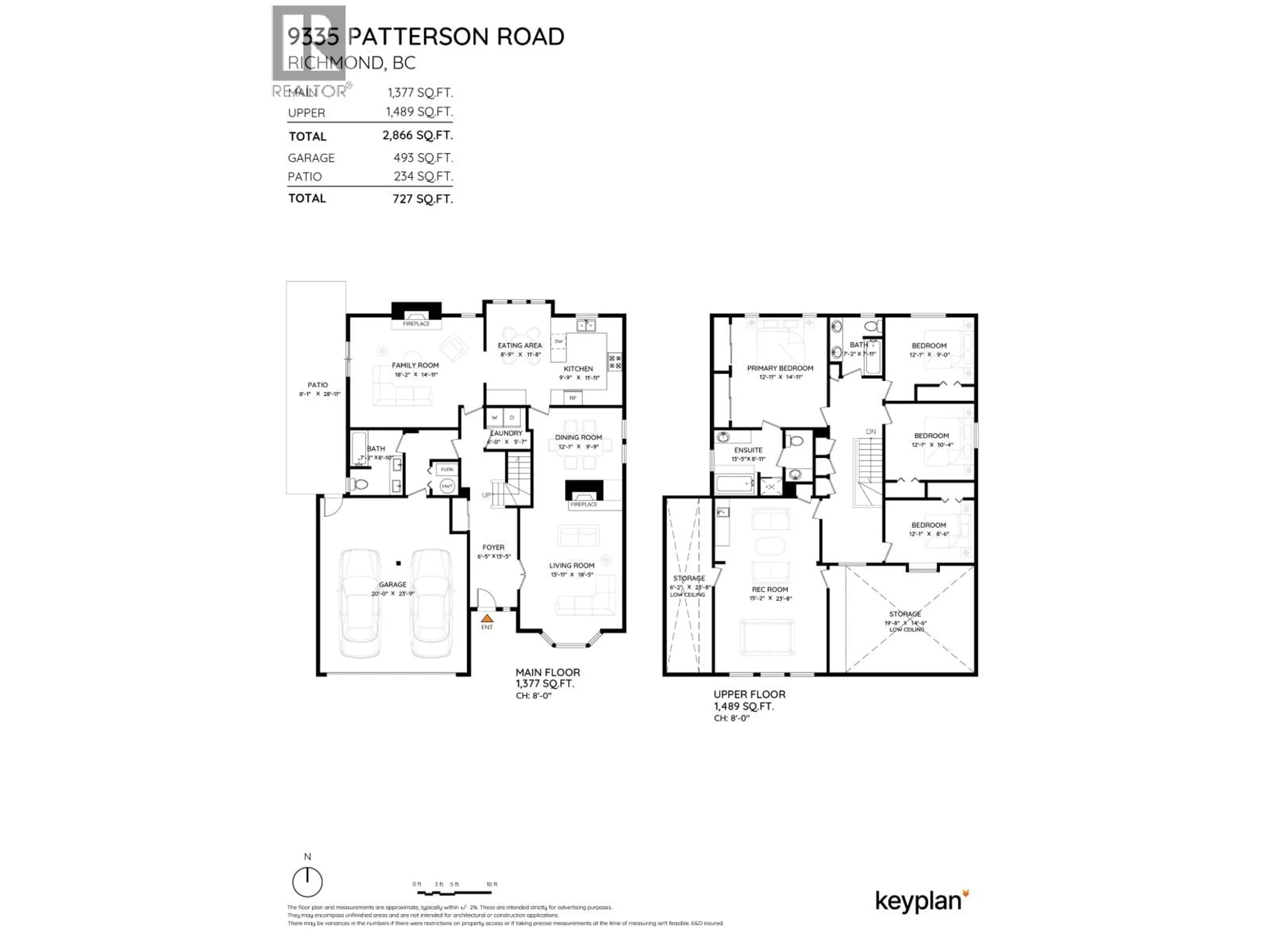 Floor plan for 9335 PATTERSON ROAD, Richmond British Columbia V6X1P8