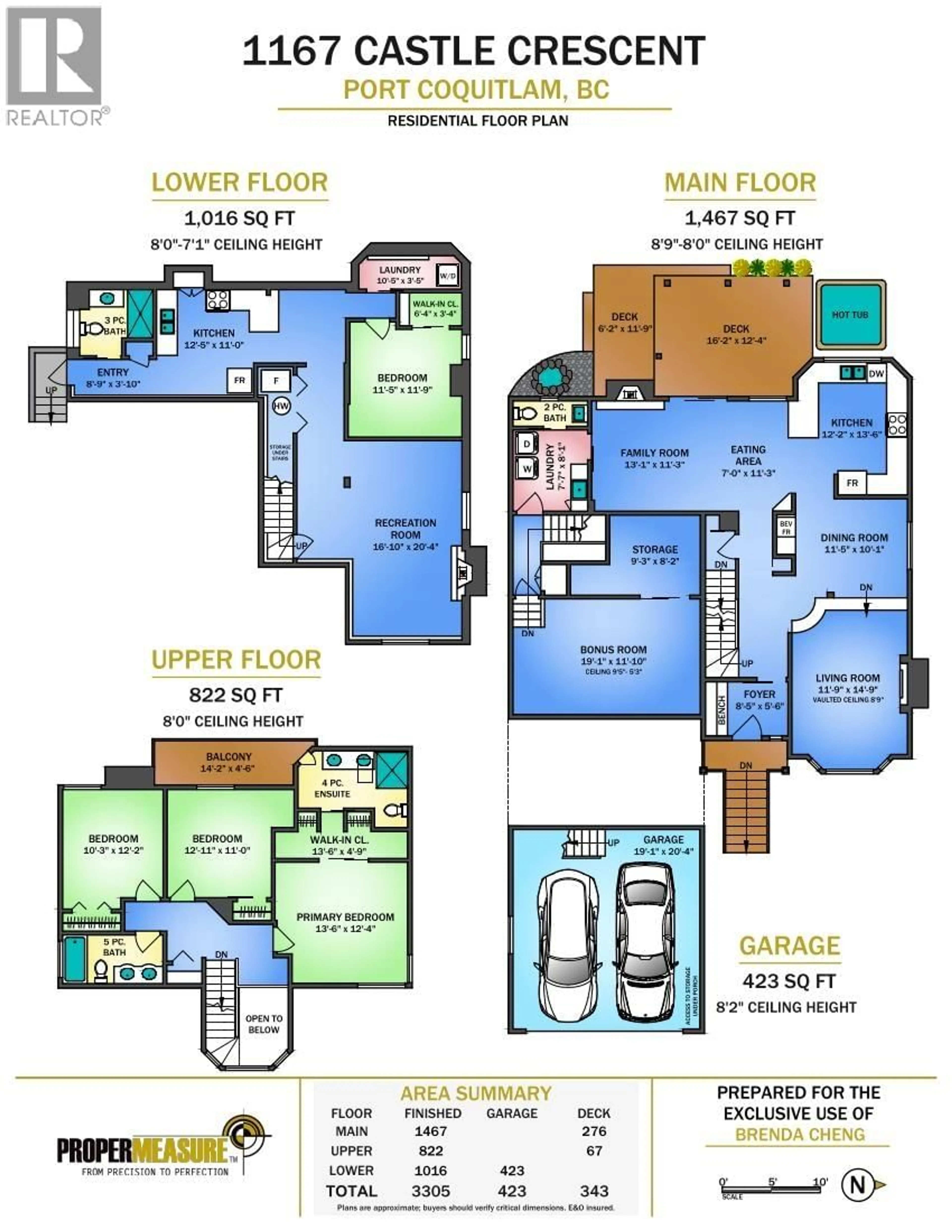 Floor plan for 1167 CASTLE CRESCENT, Port Coquitlam British Columbia V3C5E3
