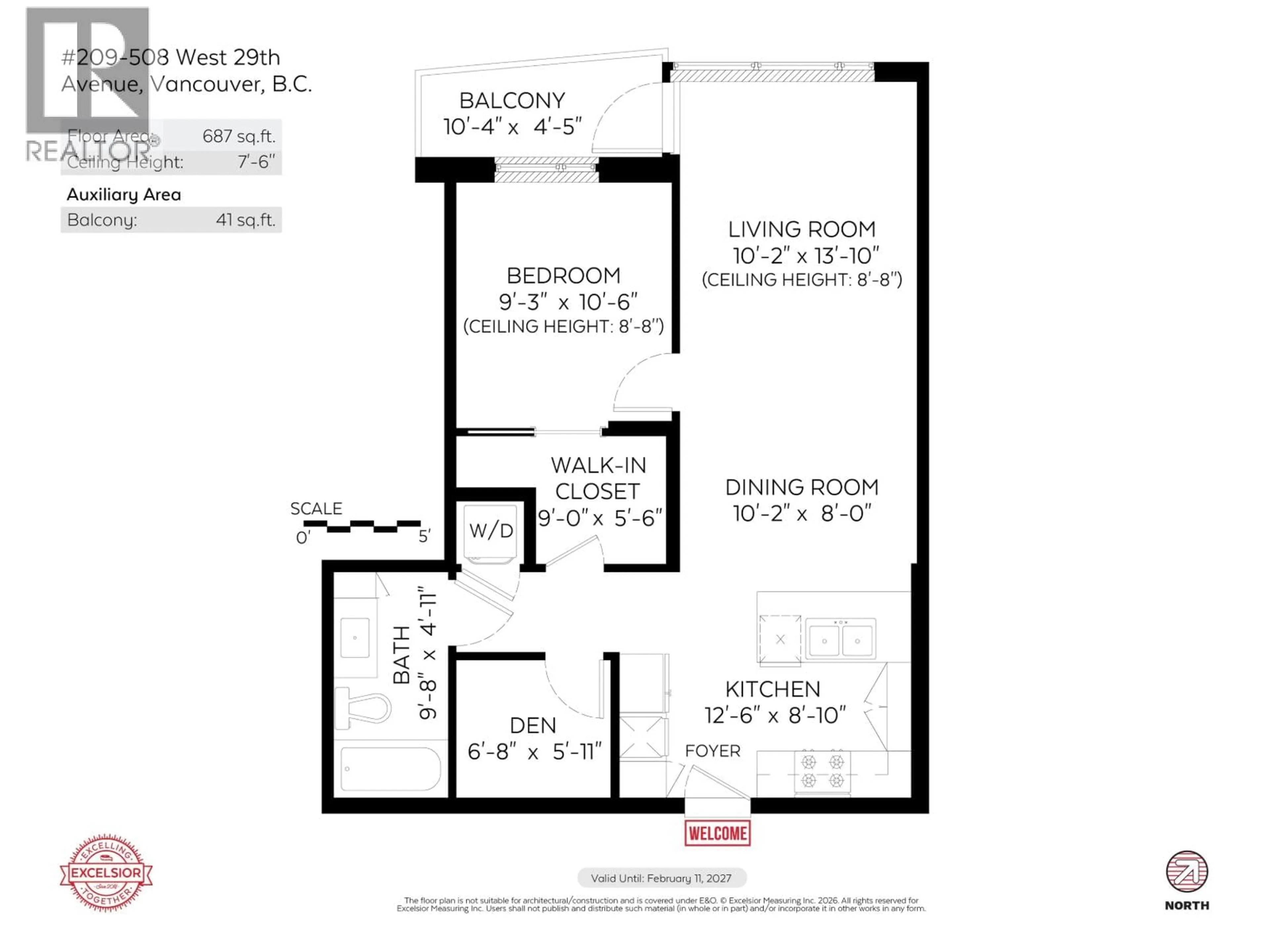 Floor plan for 209 - 508 29TH AVENUE, Vancouver British Columbia V5Z2H7