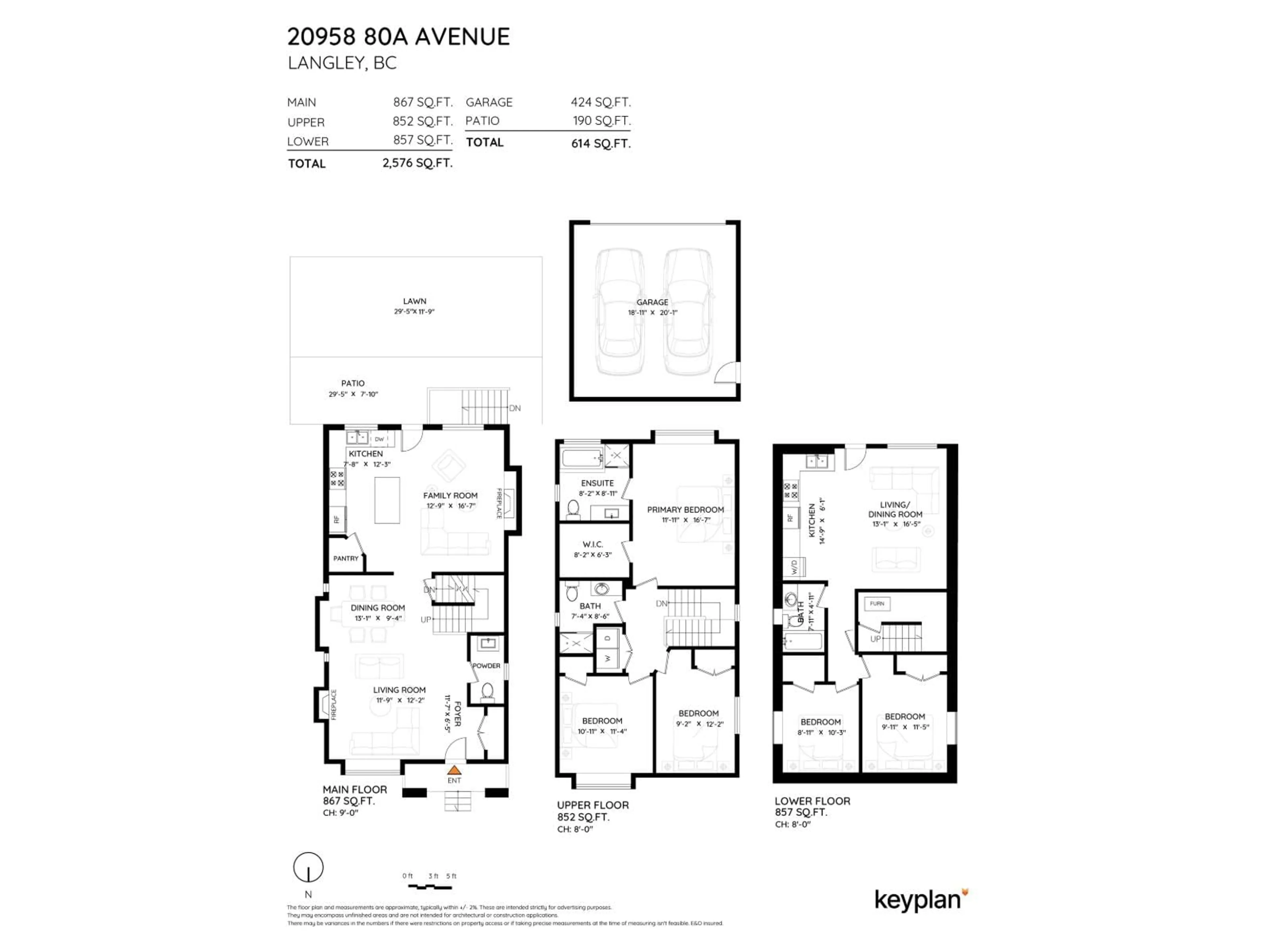 Floor plan for 20958 80A AVENUE, Langley British Columbia V2Y0R3