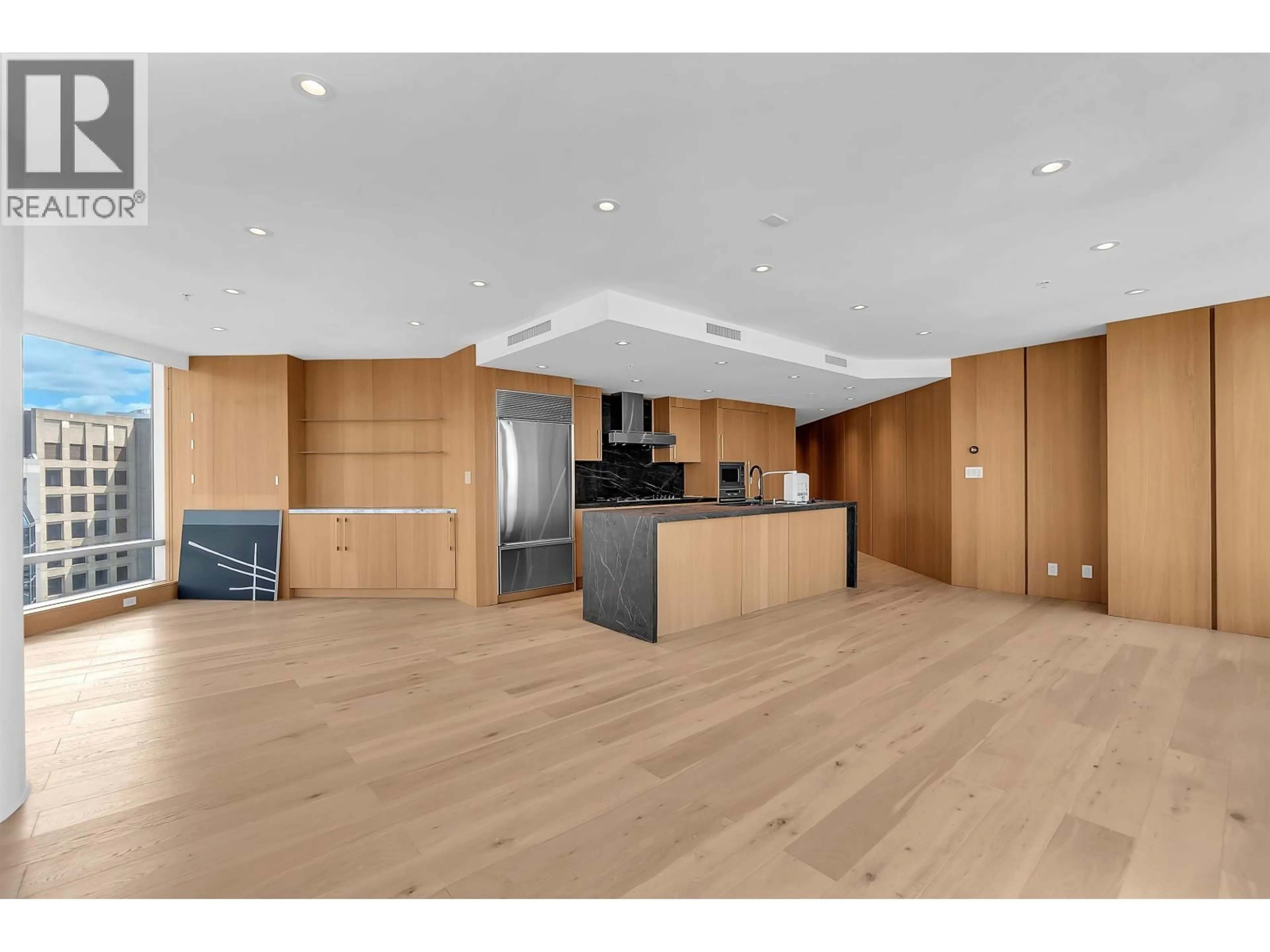 Open concept kitchen, wood/laminate floor for 3202 - 1111 ALBERNI STREET, Vancouver British Columbia V6E4V2