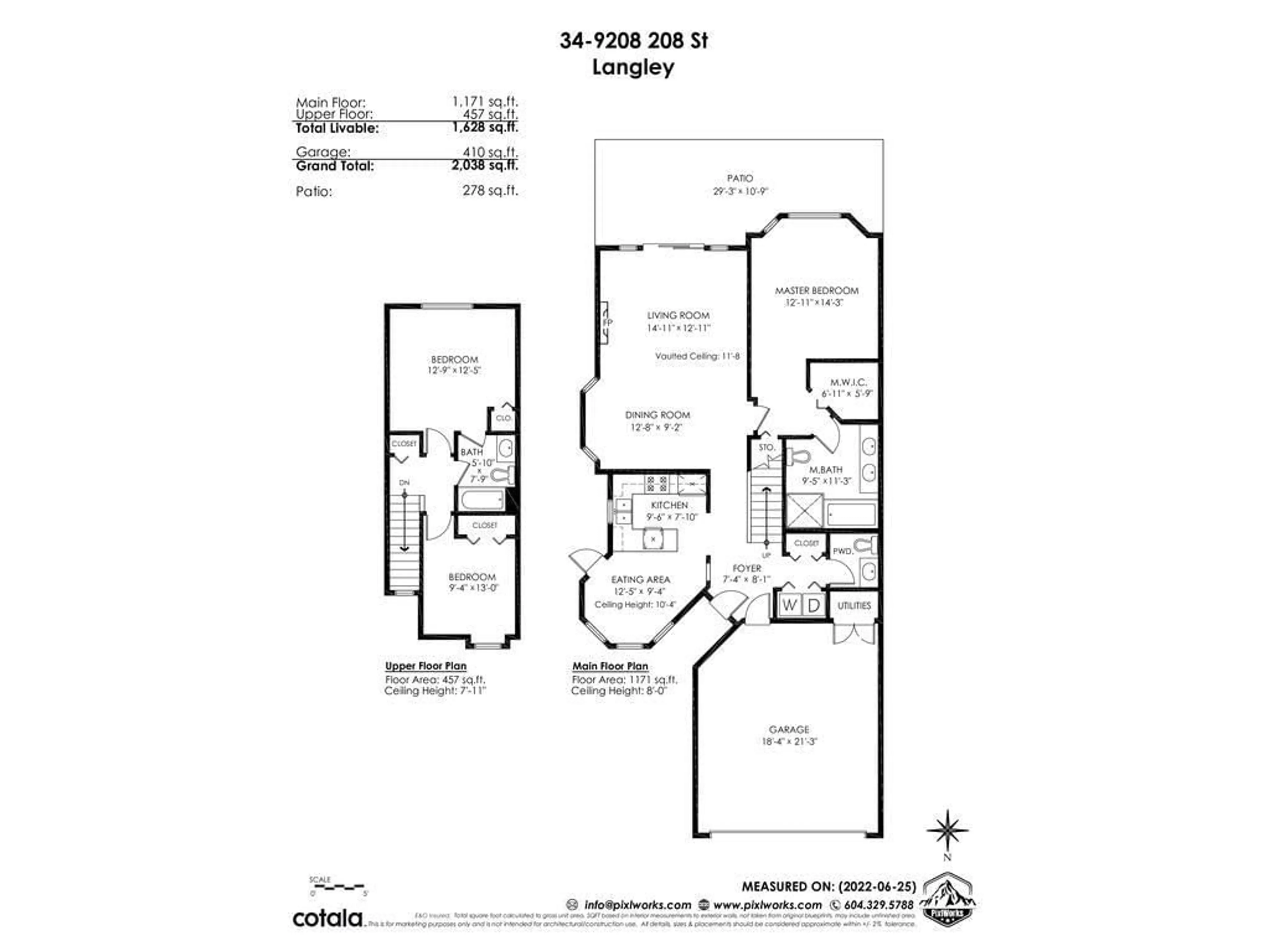 Floor plan for 34 - 9208 208 STREET, Langley British Columbia V1M2M9