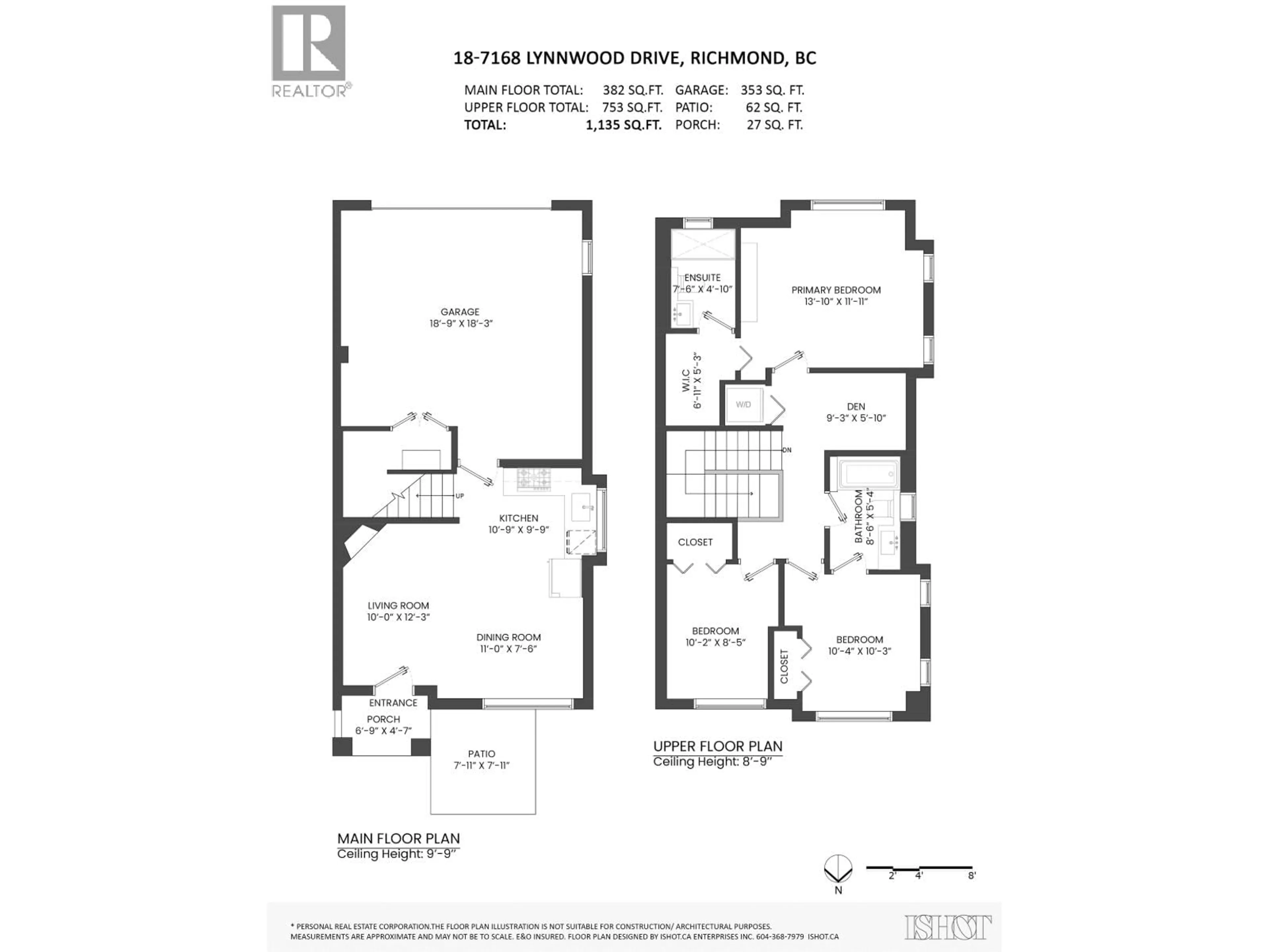 Floor plan for 18 - 7168 LYNNWOOD DRIVE, Richmond British Columbia V7C0E3