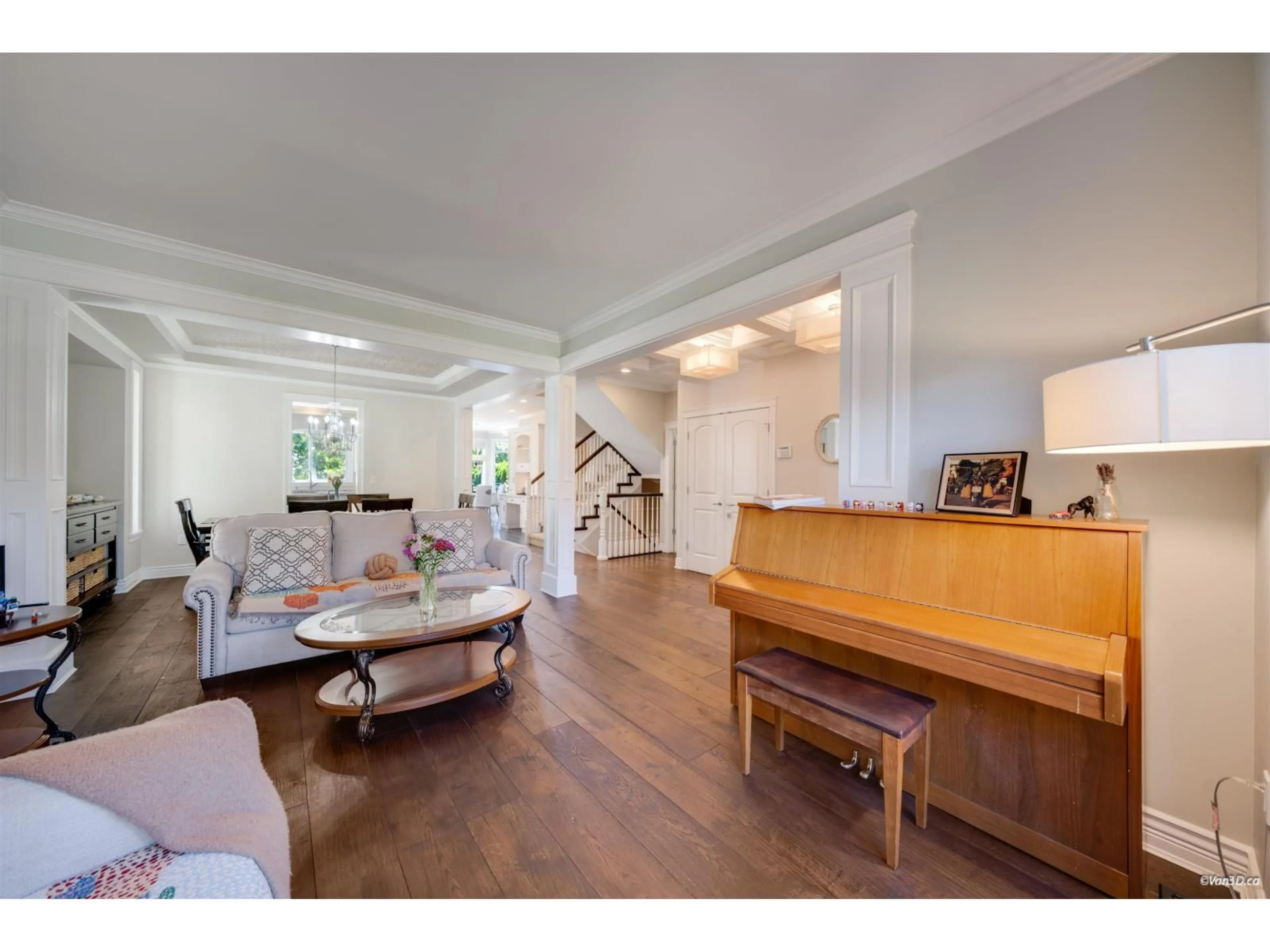 Living room with furniture, wood/laminate floor for 3780 156 STREET, Surrey British Columbia V3Z0H6