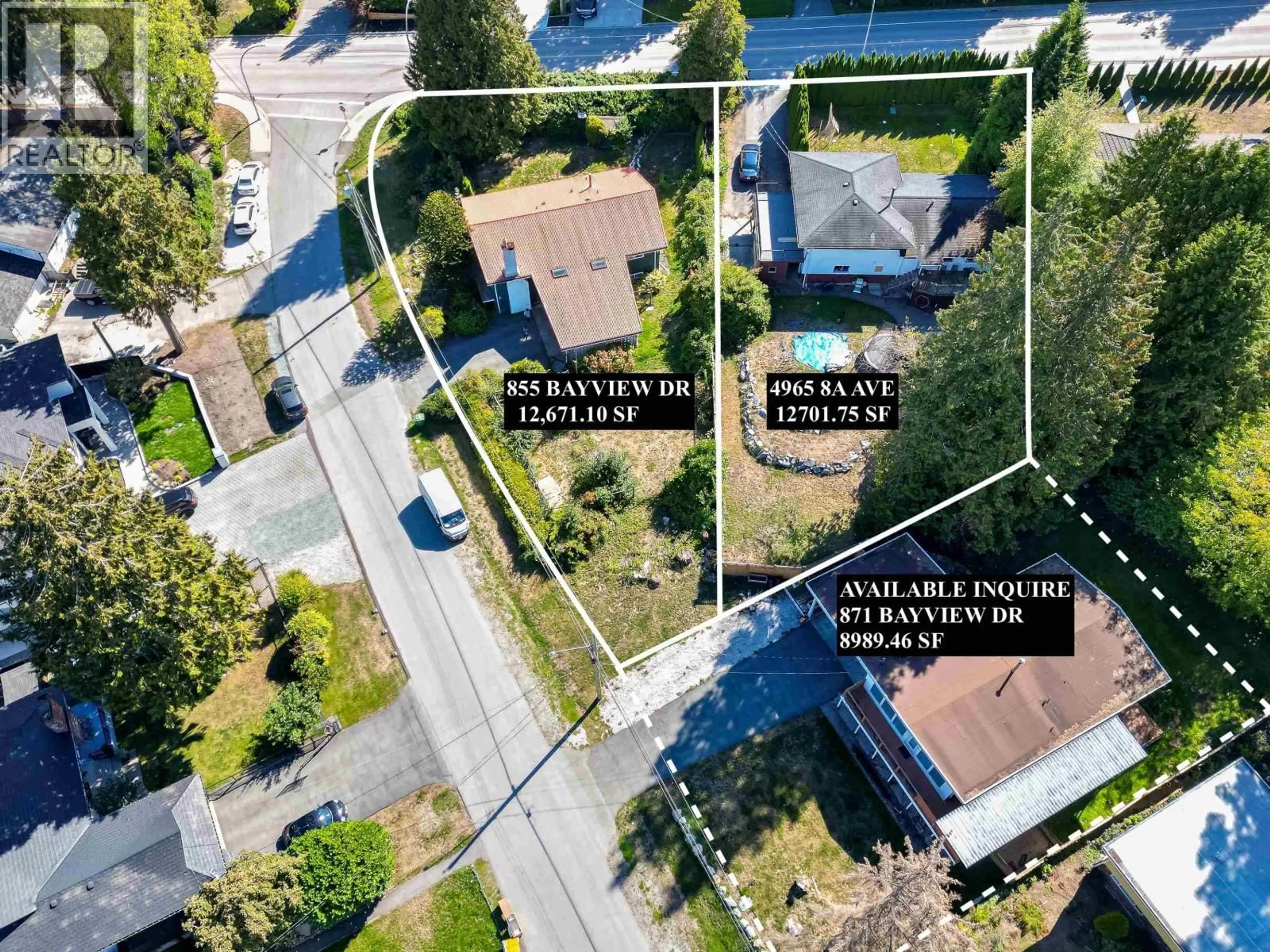 A pic from outside/outdoor area/front of a property/back of a property/a pic from drone, street for 4965 8A AVENUE, Delta British Columbia V4M1T2