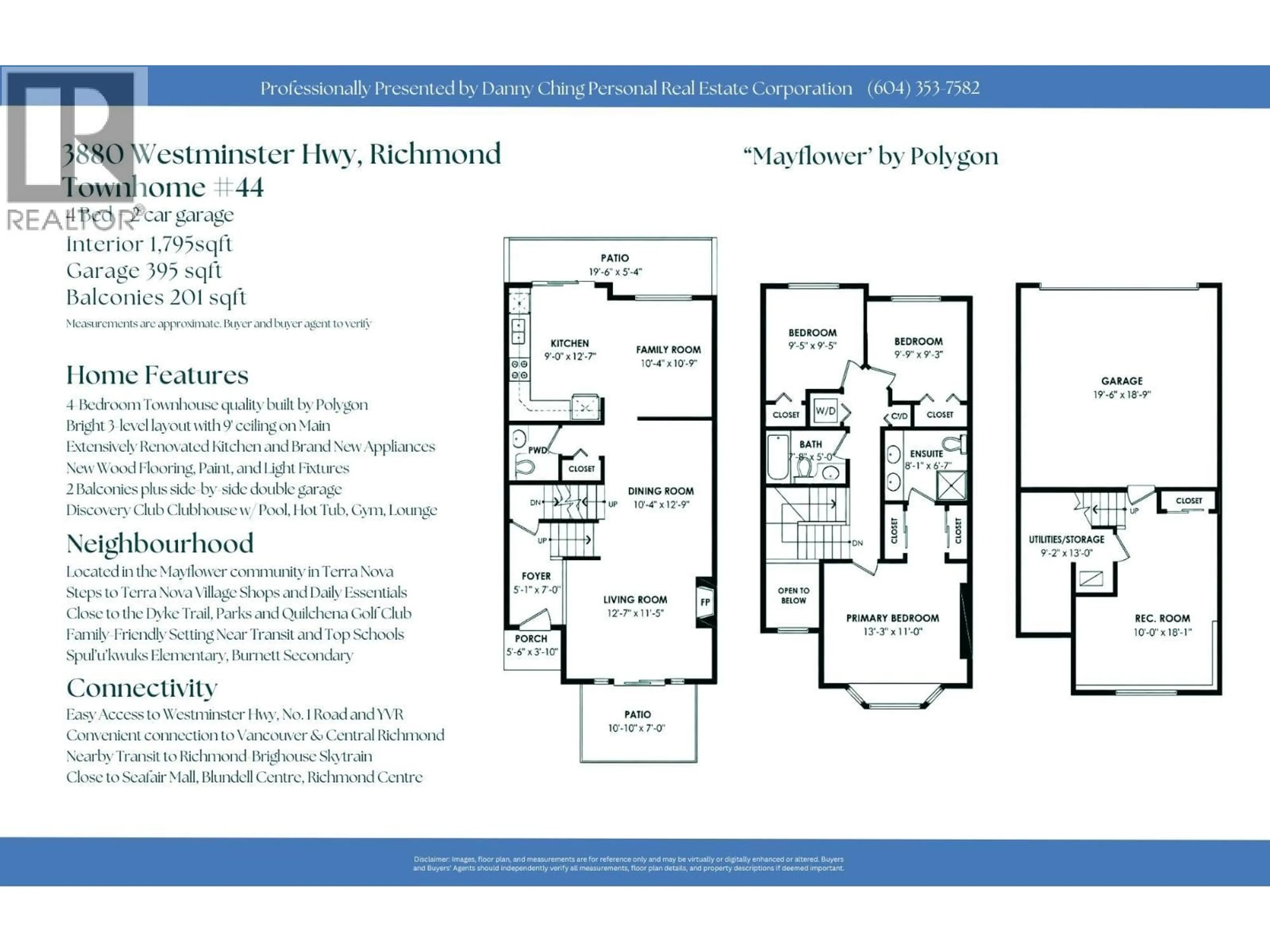 Floor plan for 44 - 3880 WESTMINSTER HIGHWAY, Richmond British Columbia V7C5S1