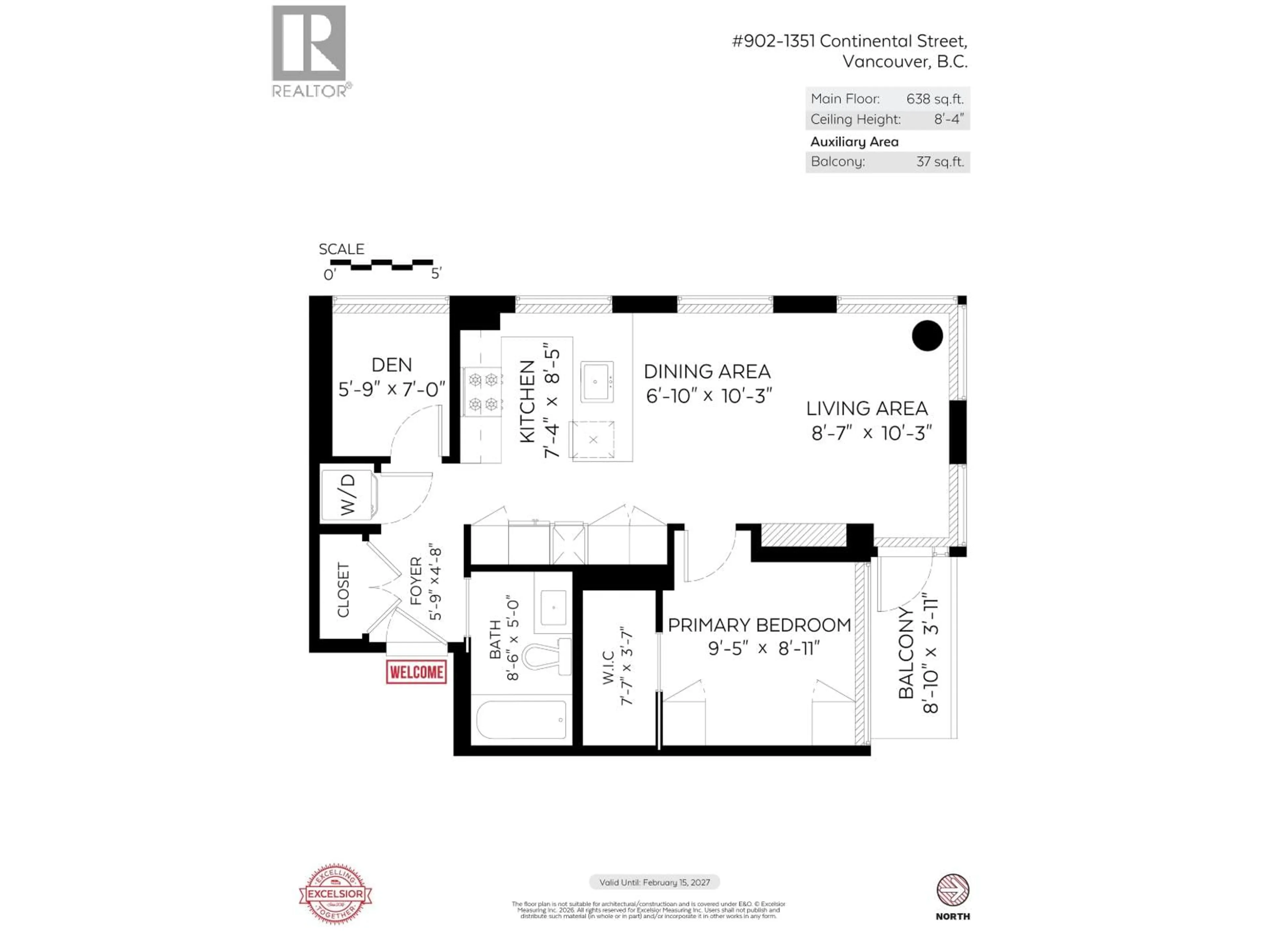 Floor plan for 902 - 1351 CONTINENTAL STREET, Vancouver British Columbia V6Z0C6
