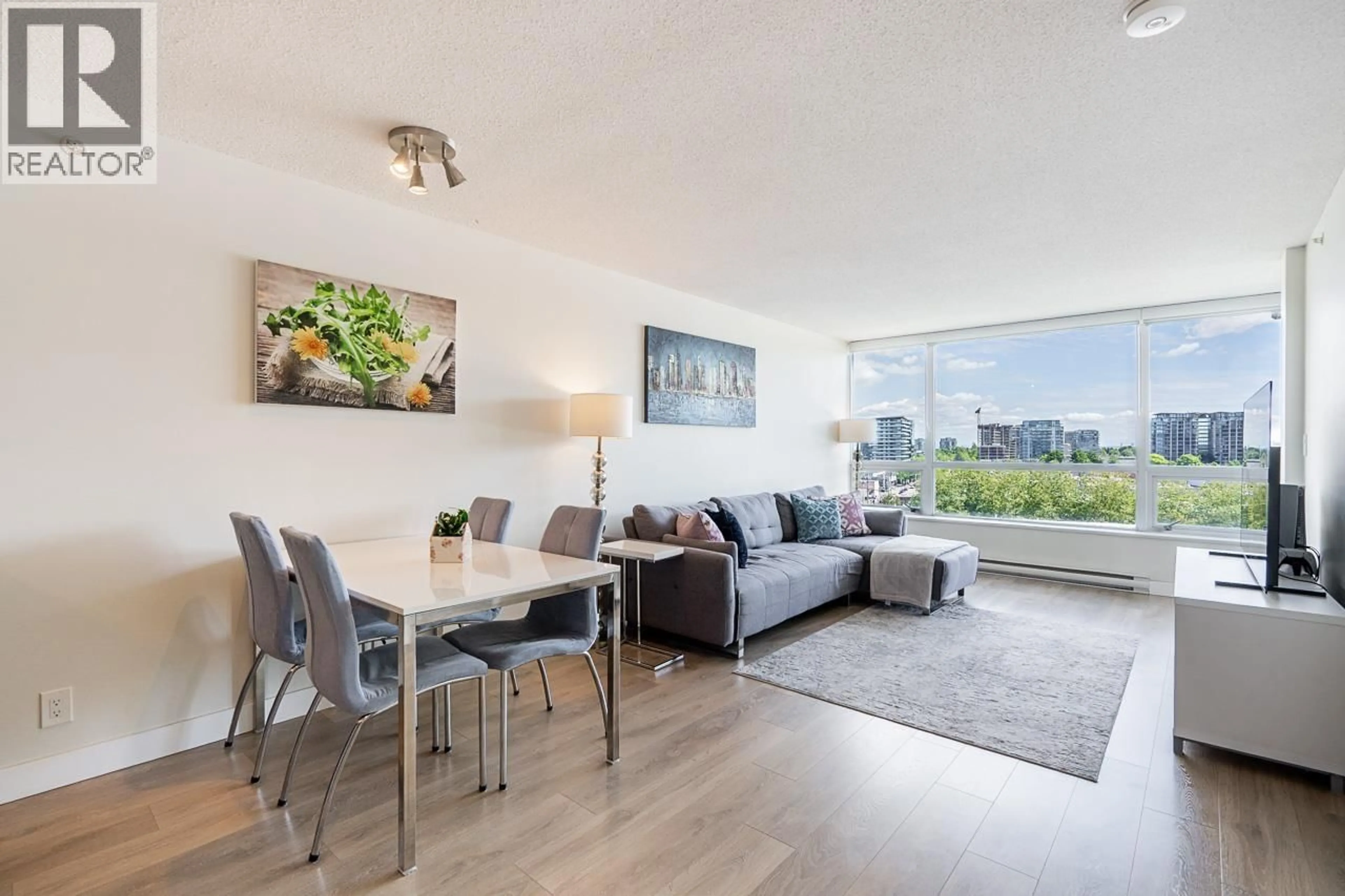 Living room with furniture, wood/laminate floor for 902 - 7575 ALDERBRIDGE WAY, Richmond British Columbia V6X4L1