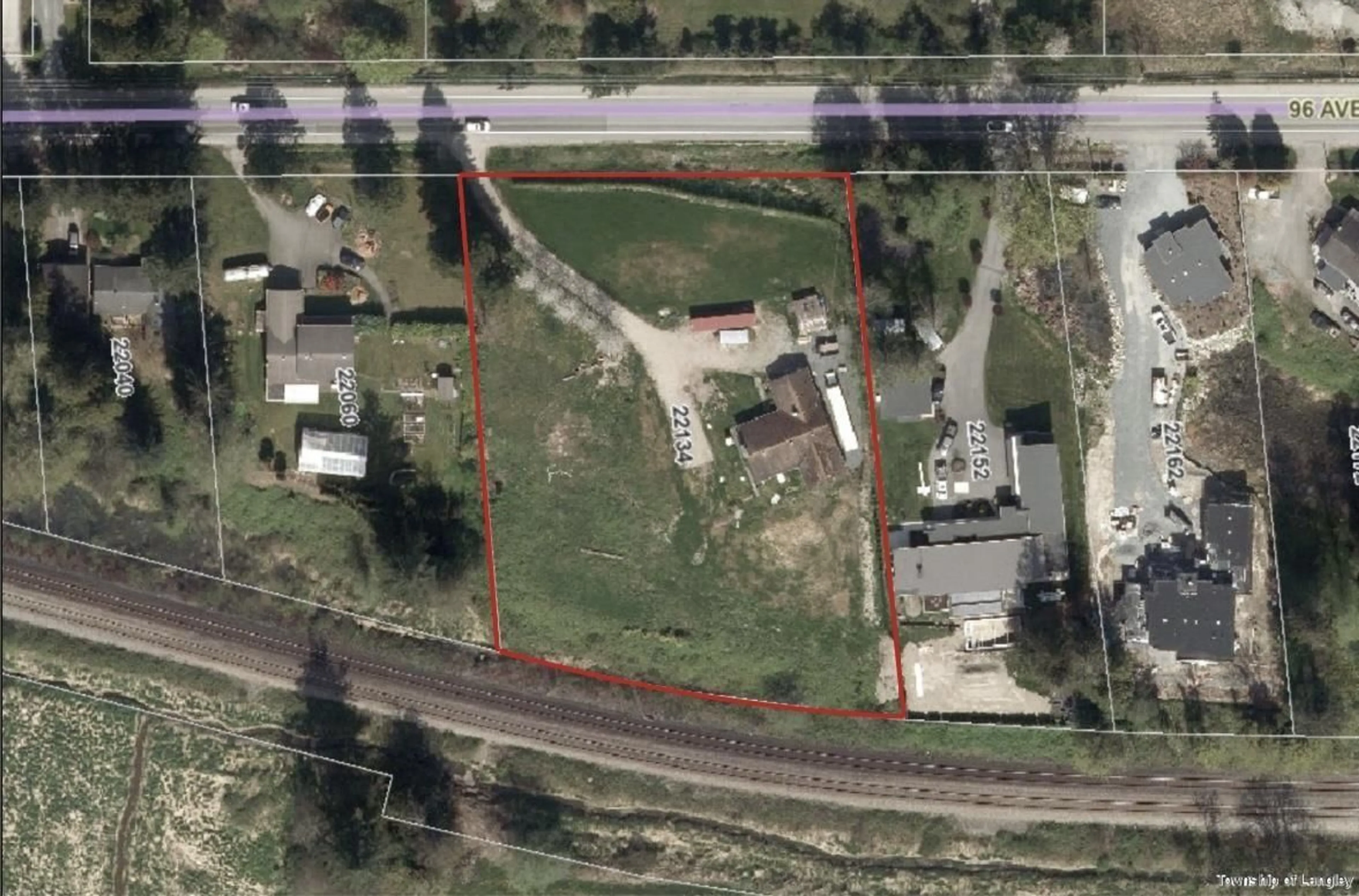A pic from outside/outdoor area/front of a property/back of a property/a pic from drone, street for 22134 96 AVENUE, Langley British Columbia V1M3T8