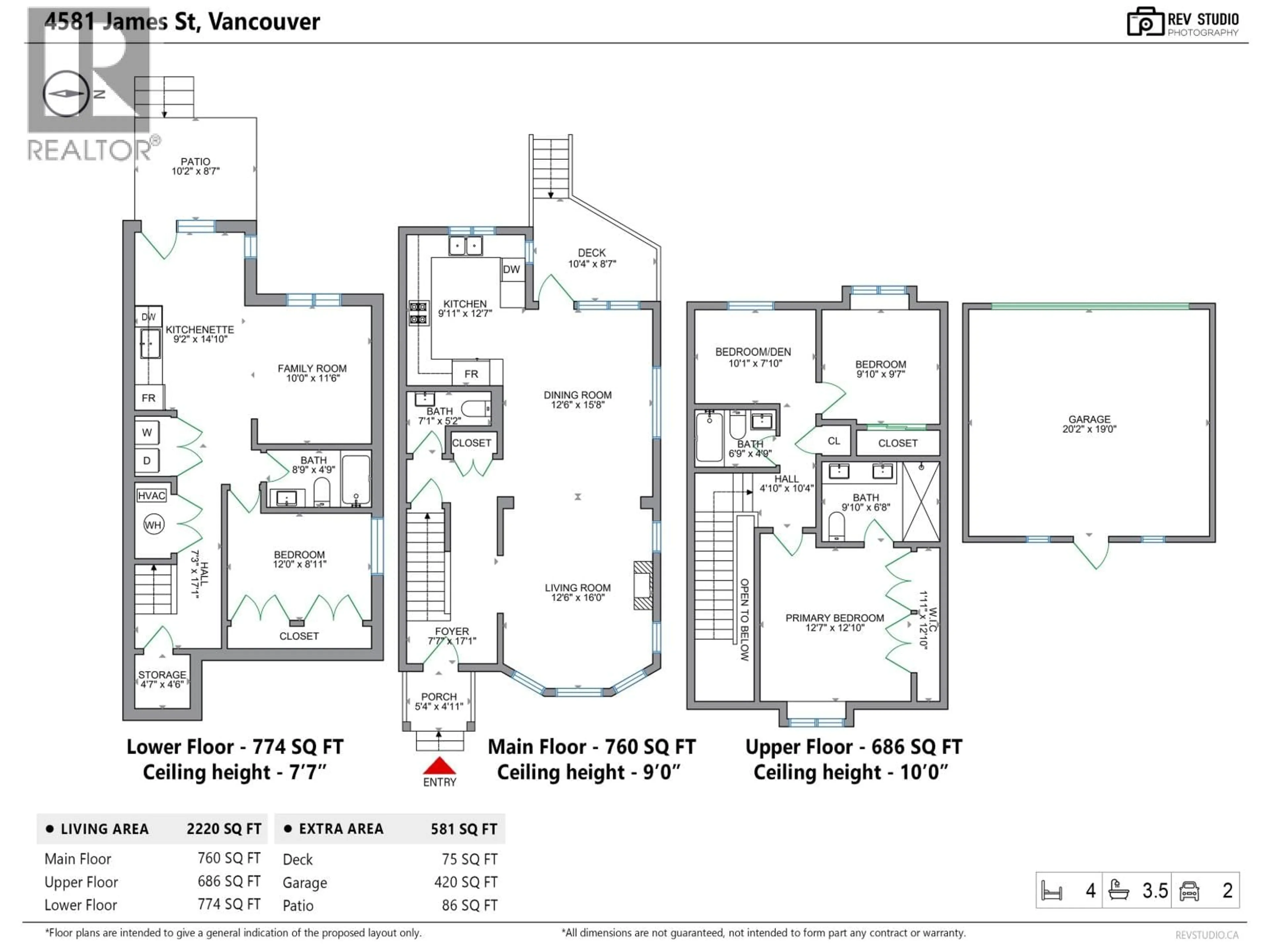 Floor plan for 4581 JAMES STREET, Vancouver British Columbia V5V3J2
