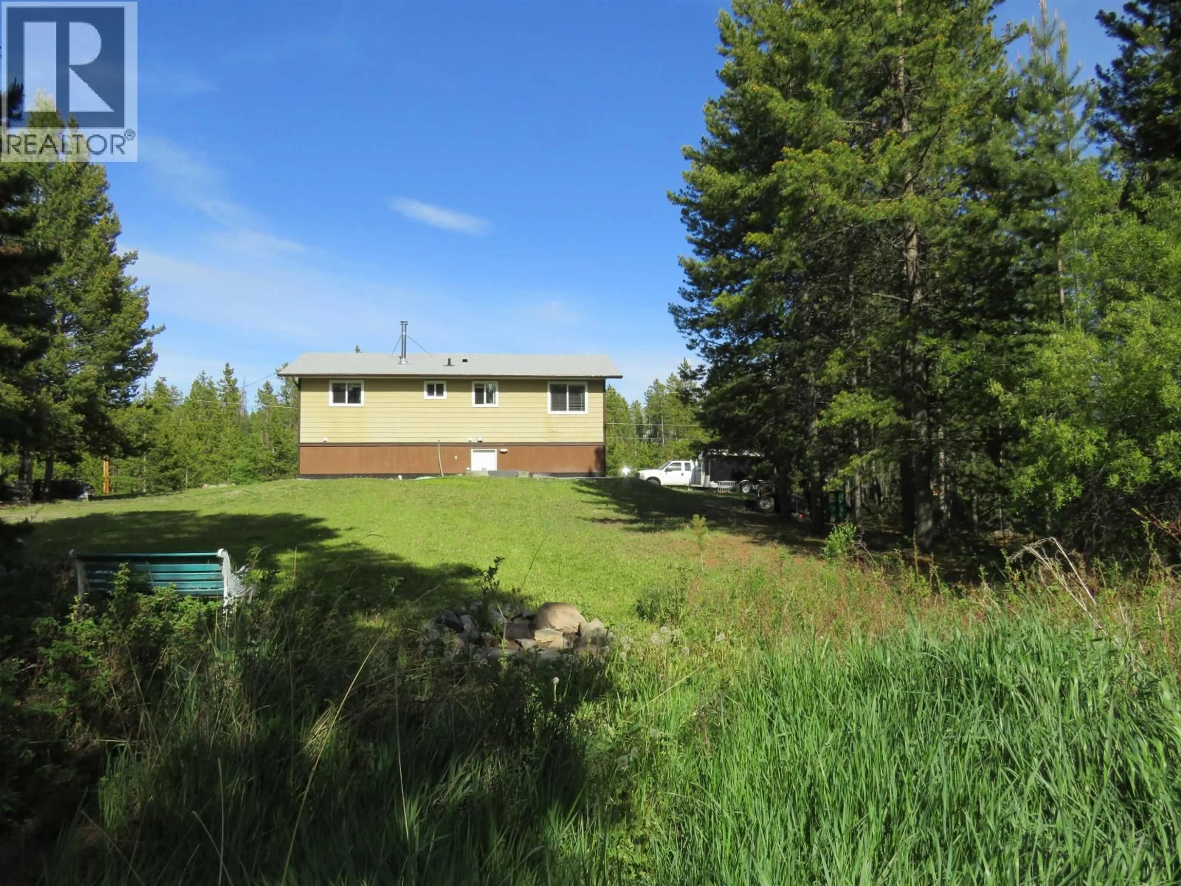 A pic from outside/outdoor area/front of a property/back of a property/a pic from drone, forest/trees view for 5841 THOMPSON ROAD, Chilcotin British Columbia V0L1R0