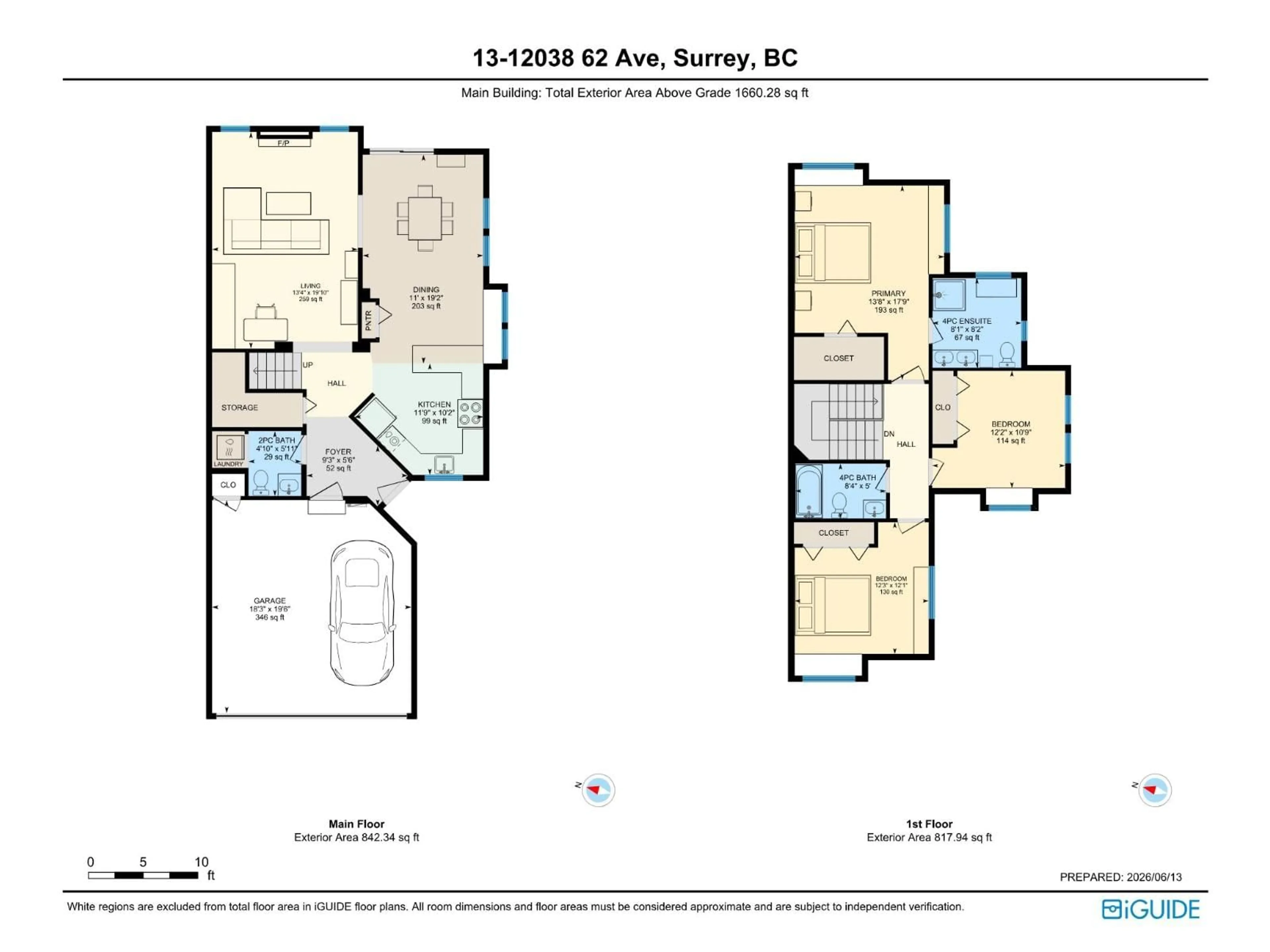 Floor plan for 13 - 12038 62 AVENUE, Surrey British Columbia V3X3L2