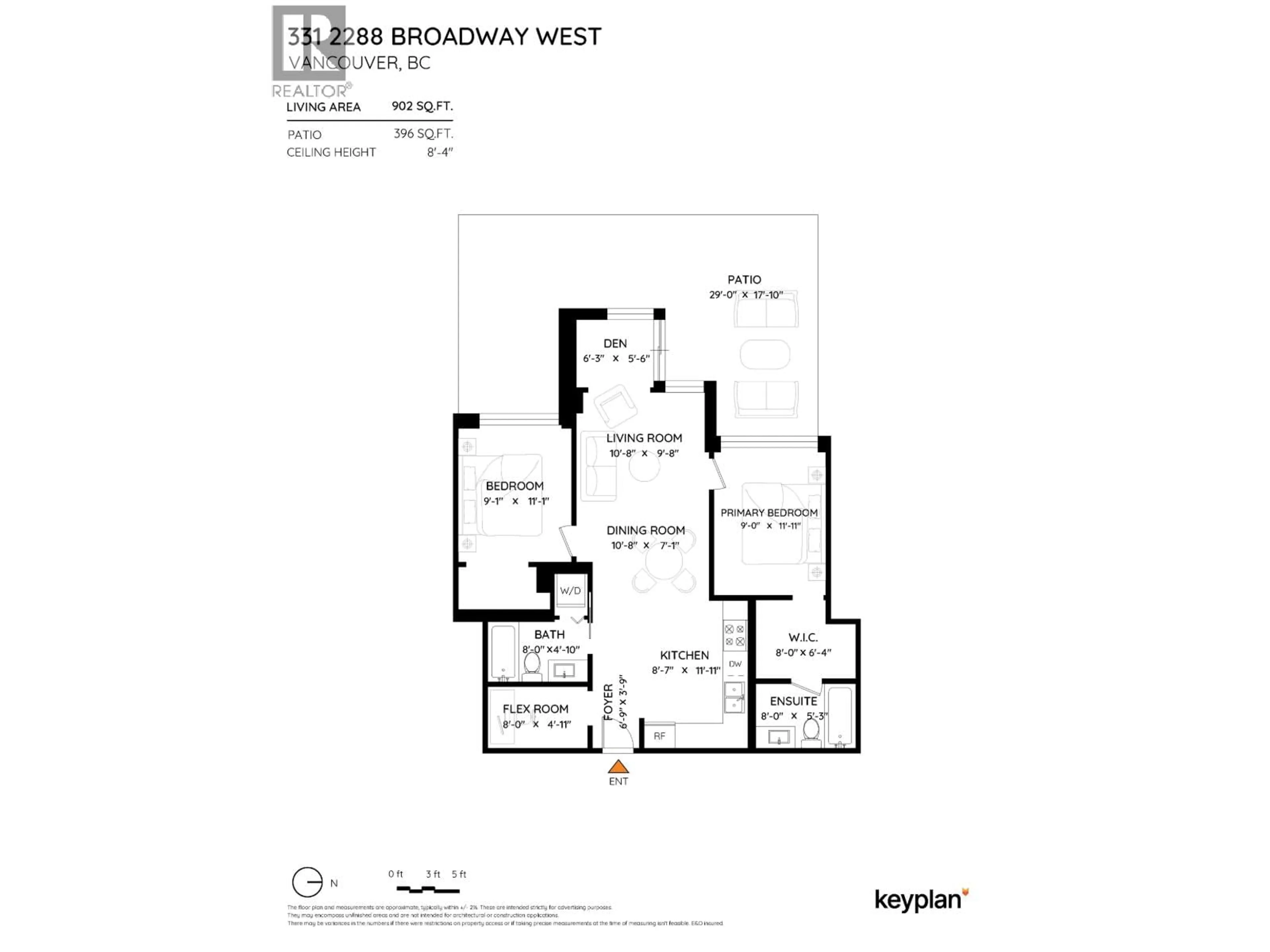 Floor plan for 331 - 2288 BROADWAY, Vancouver British Columbia V6K0B3