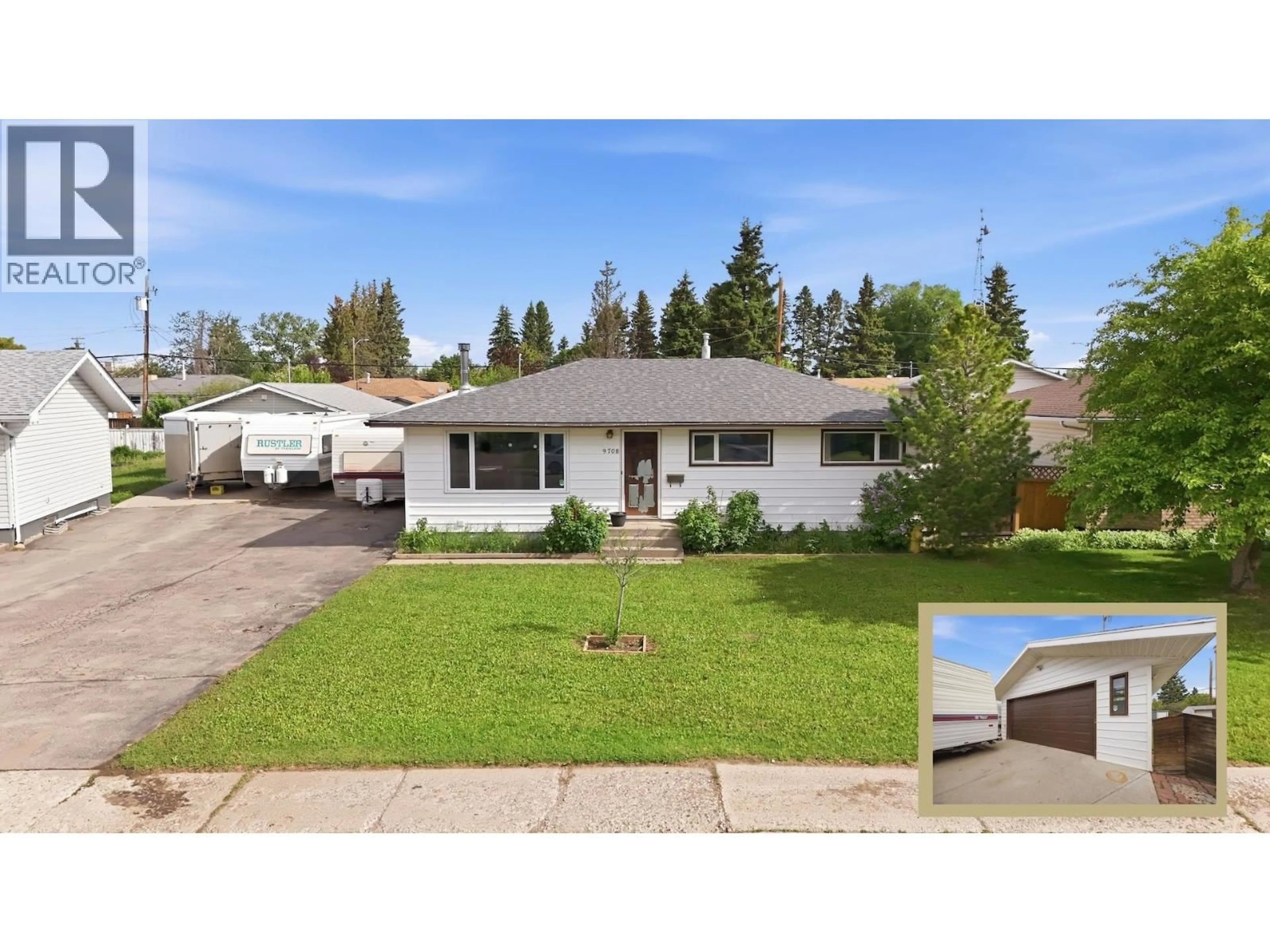 A pic from outside/outdoor area/front of a property/back of a property/a pic from drone, street for 9708 105 AVENUE, Fort St. John British Columbia V1J2M1