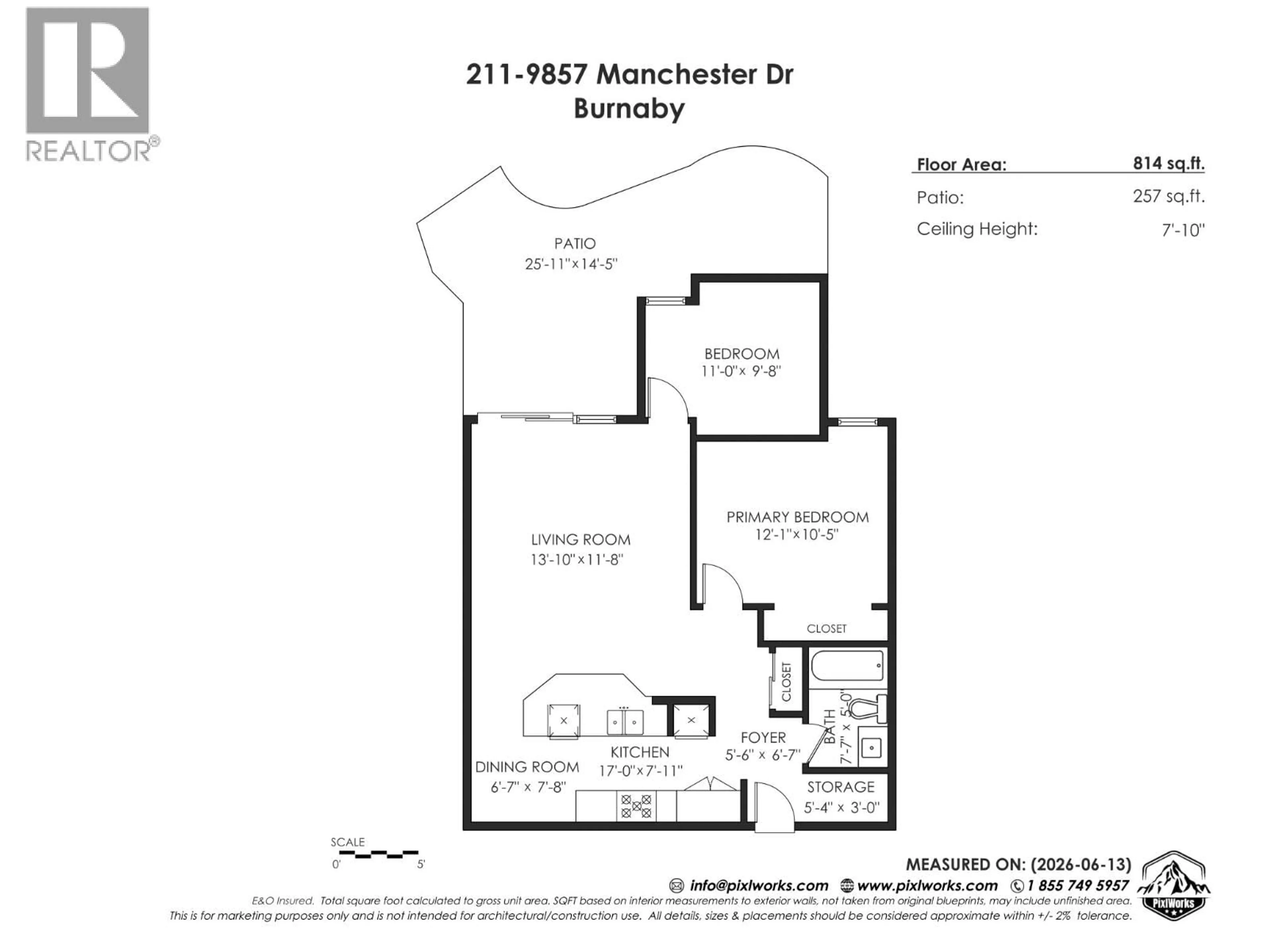 Floor plan for 211 - 9857 MANCHESTER DRIVE, Burnaby British Columbia V3N4P5