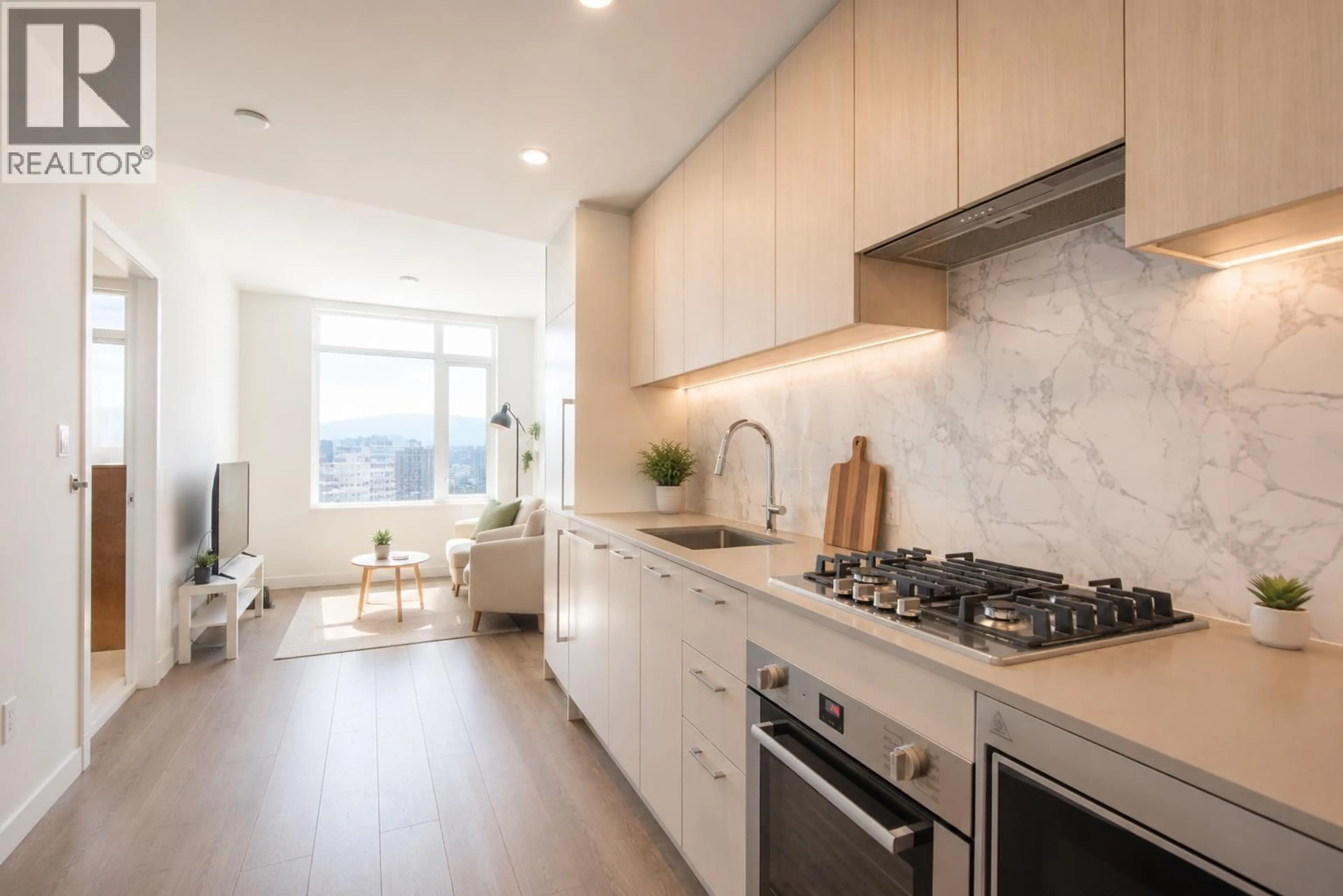Open concept kitchen, ceramic/tile floor for 3807 - 6468 WILLINGDON AVENUE, Burnaby British Columbia V5H0L3