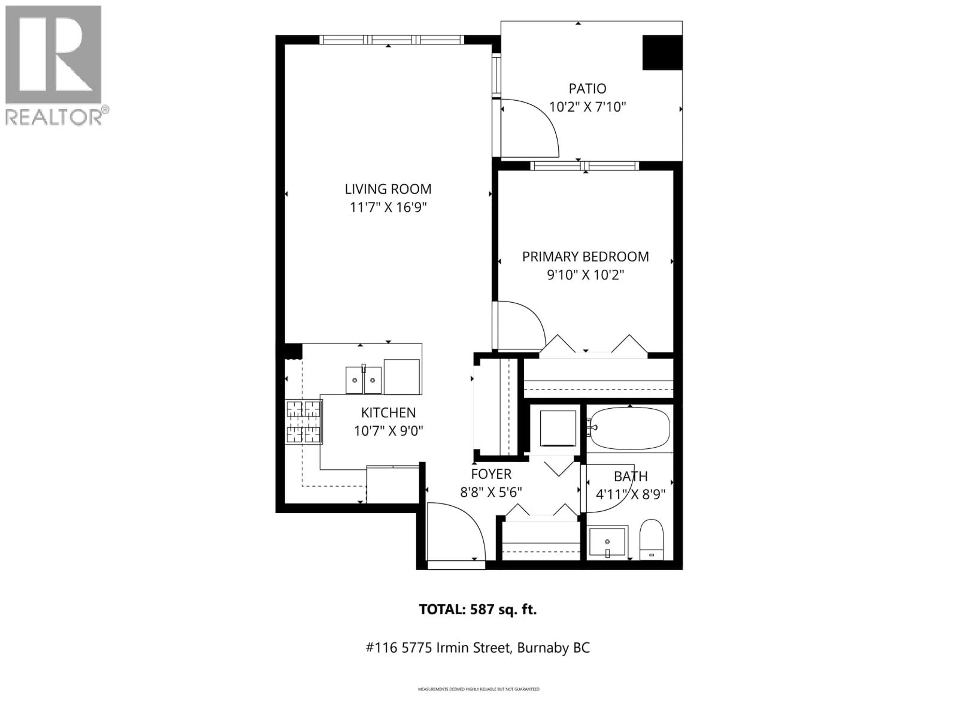 Floor plan for 116 - 5775 IRMIN STREET, Burnaby British Columbia V5J0C3