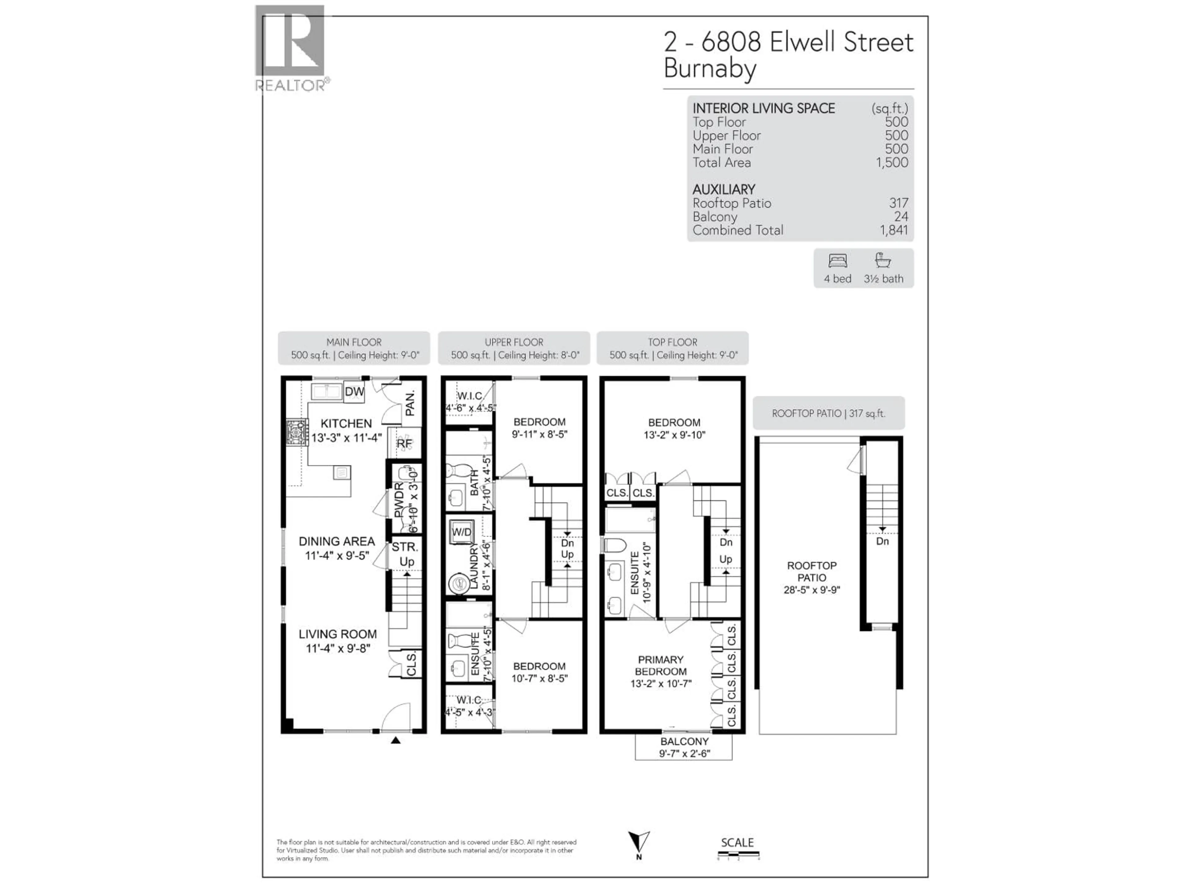 Floor plan for 2 - 6808 ELWELL STREET, Burnaby British Columbia V5E1K1