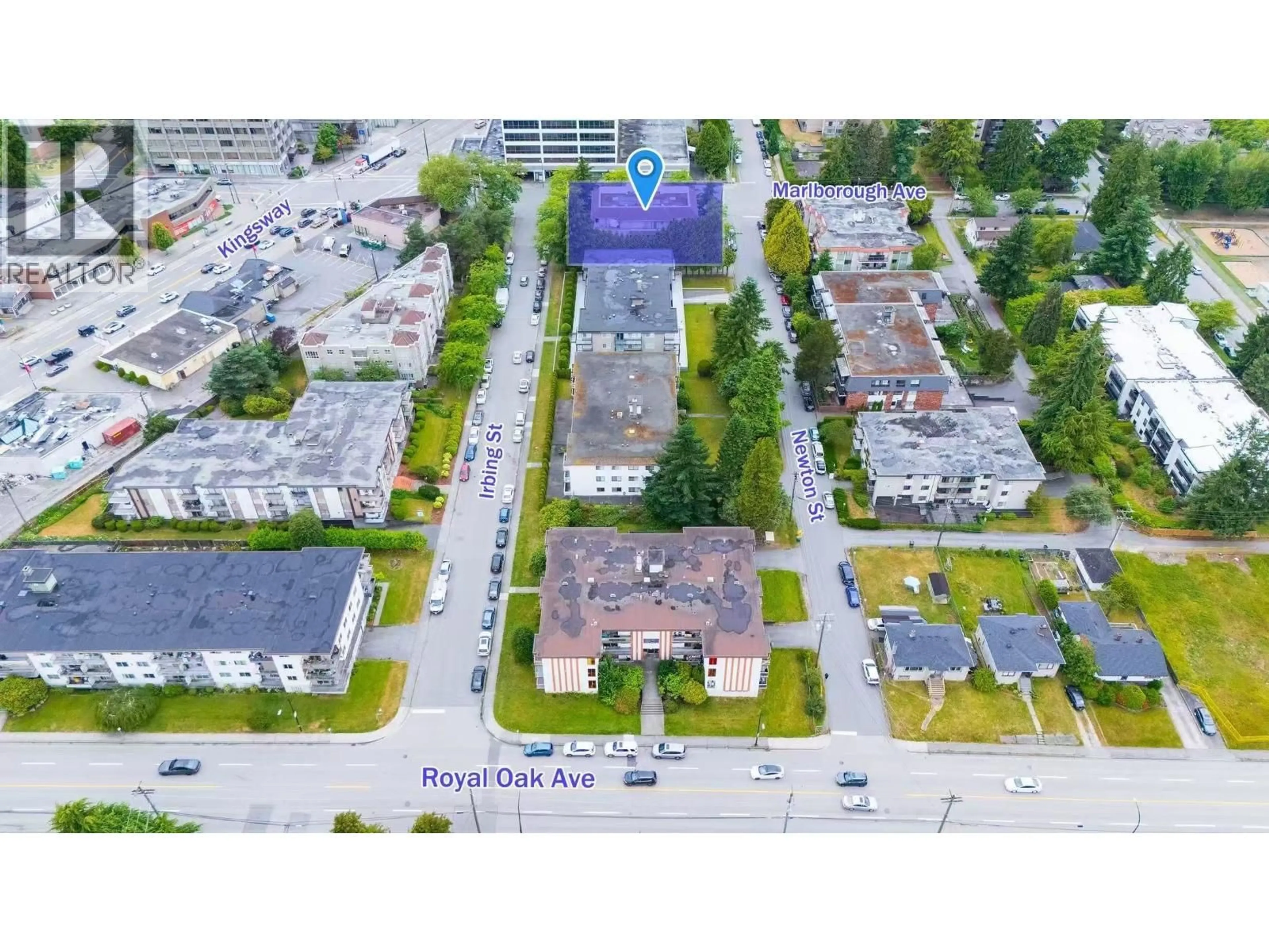 A pic from outside/outdoor area/front of a property/back of a property/a pic from drone, unknown for 104 - 6388 MARLBOROUGH AVENUE, Burnaby British Columbia V5H4P4