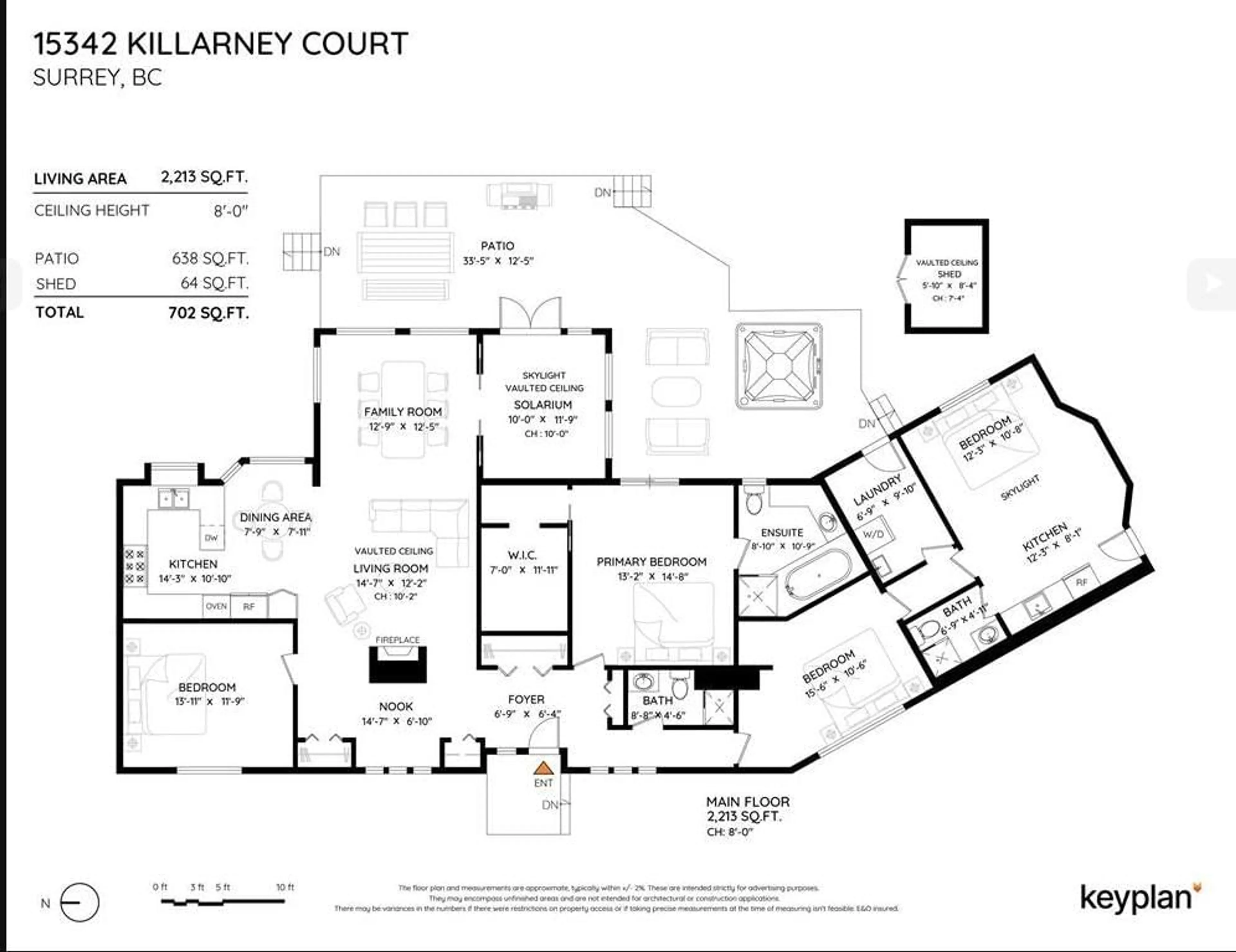 Floor plan for 15342 KILLARNEY COURT, Surrey British Columbia V3S6P9