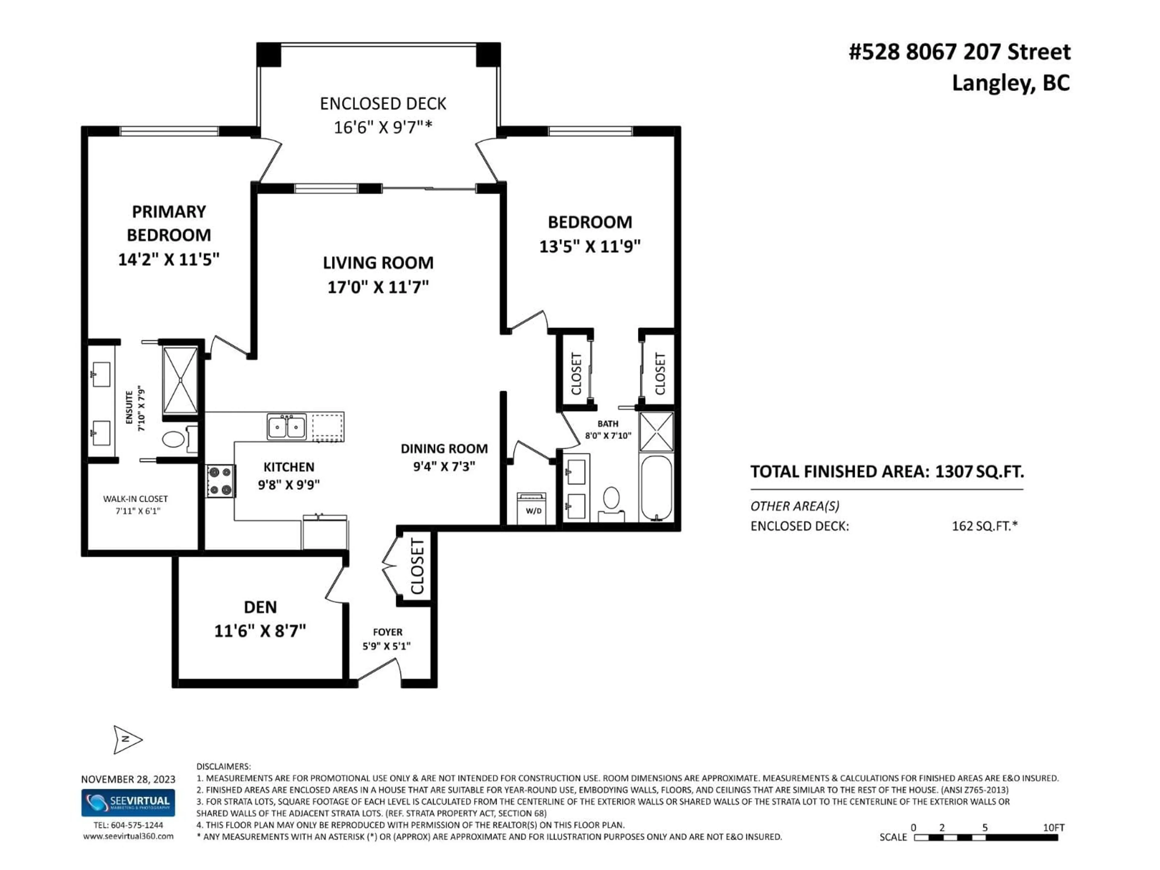 Floor plan for 528 - 8067 207 STREET, Langley British Columbia V2Y0P1