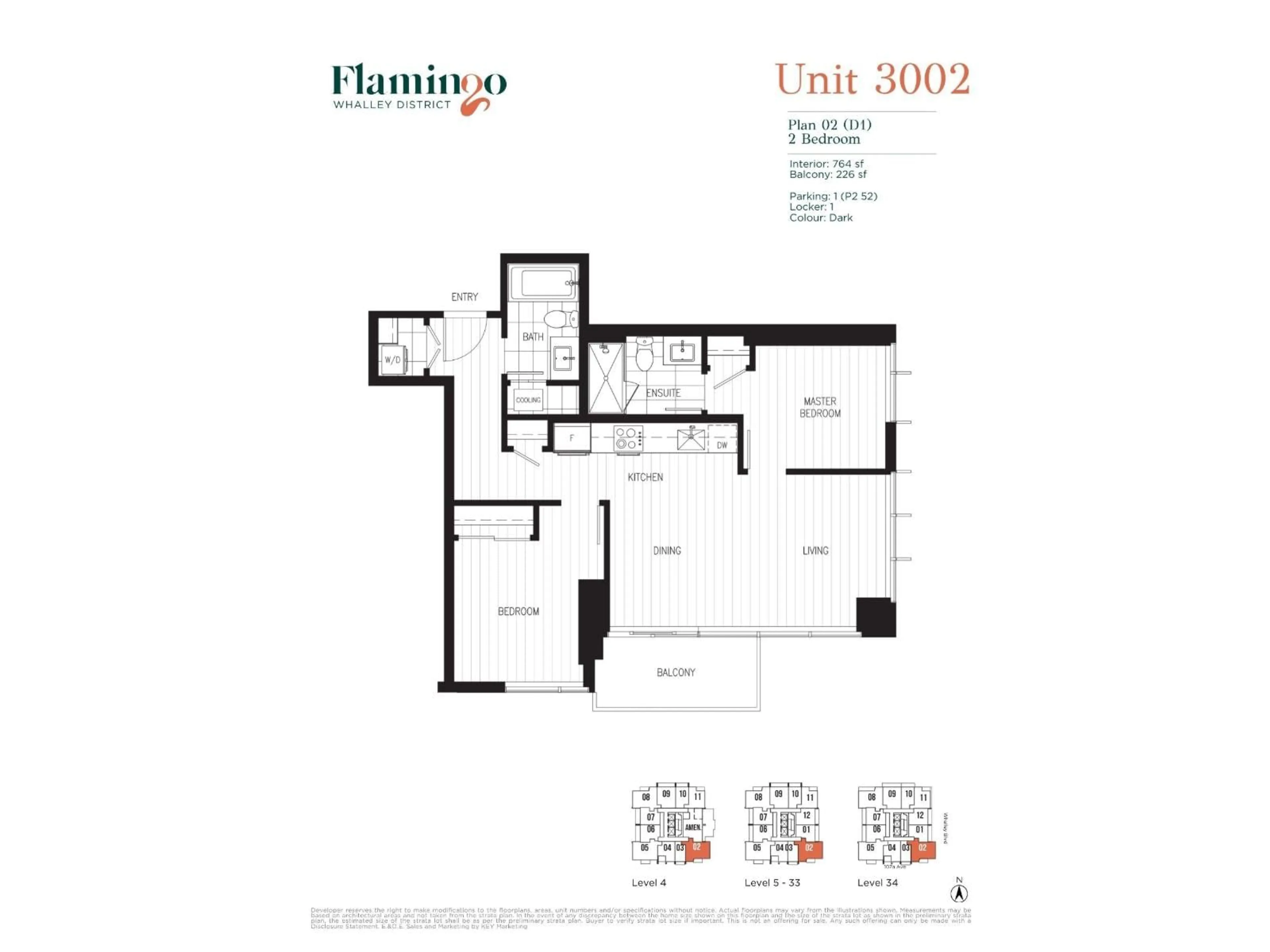 Floor plan for 3002 - 13675 107A AVENUE, Surrey British Columbia V3T0X2