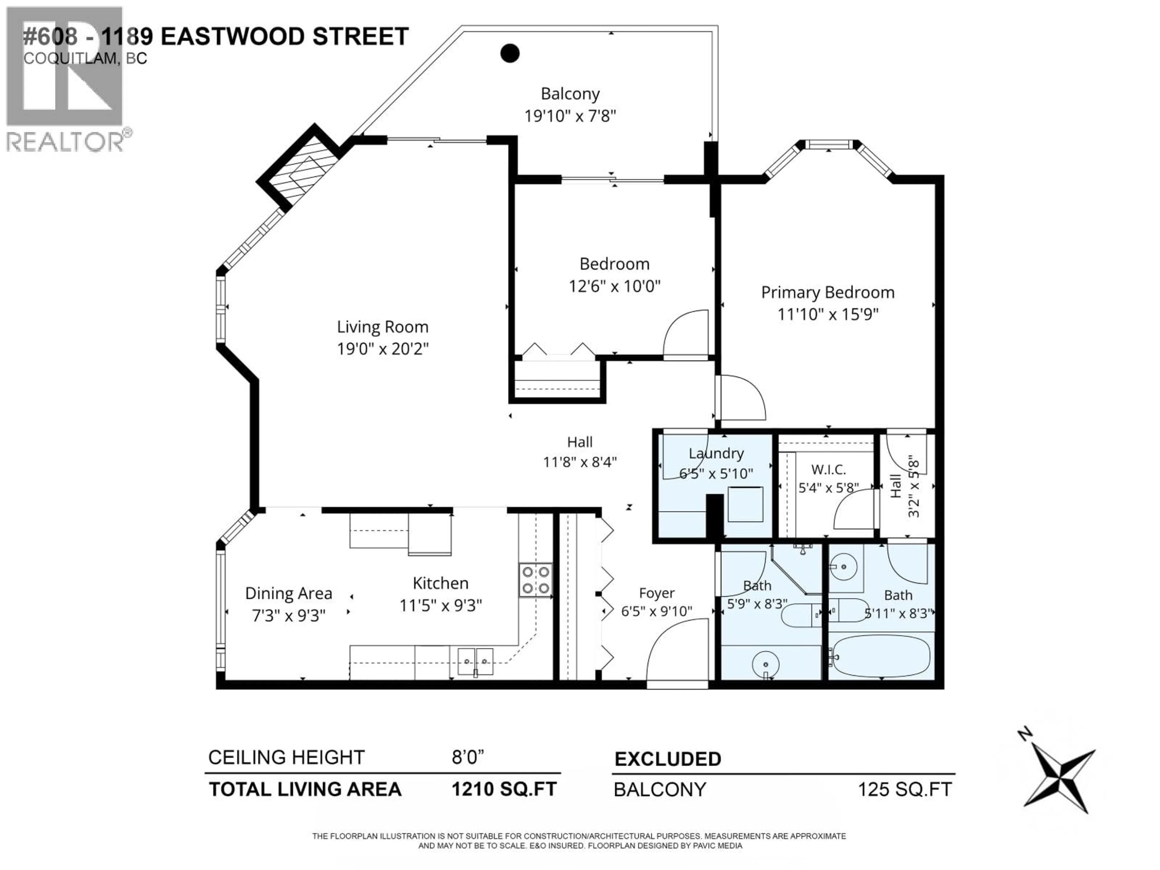 Floor plan for 608 - 1189 EASTWOOD STREET, Coquitlam British Columbia V3B7N5