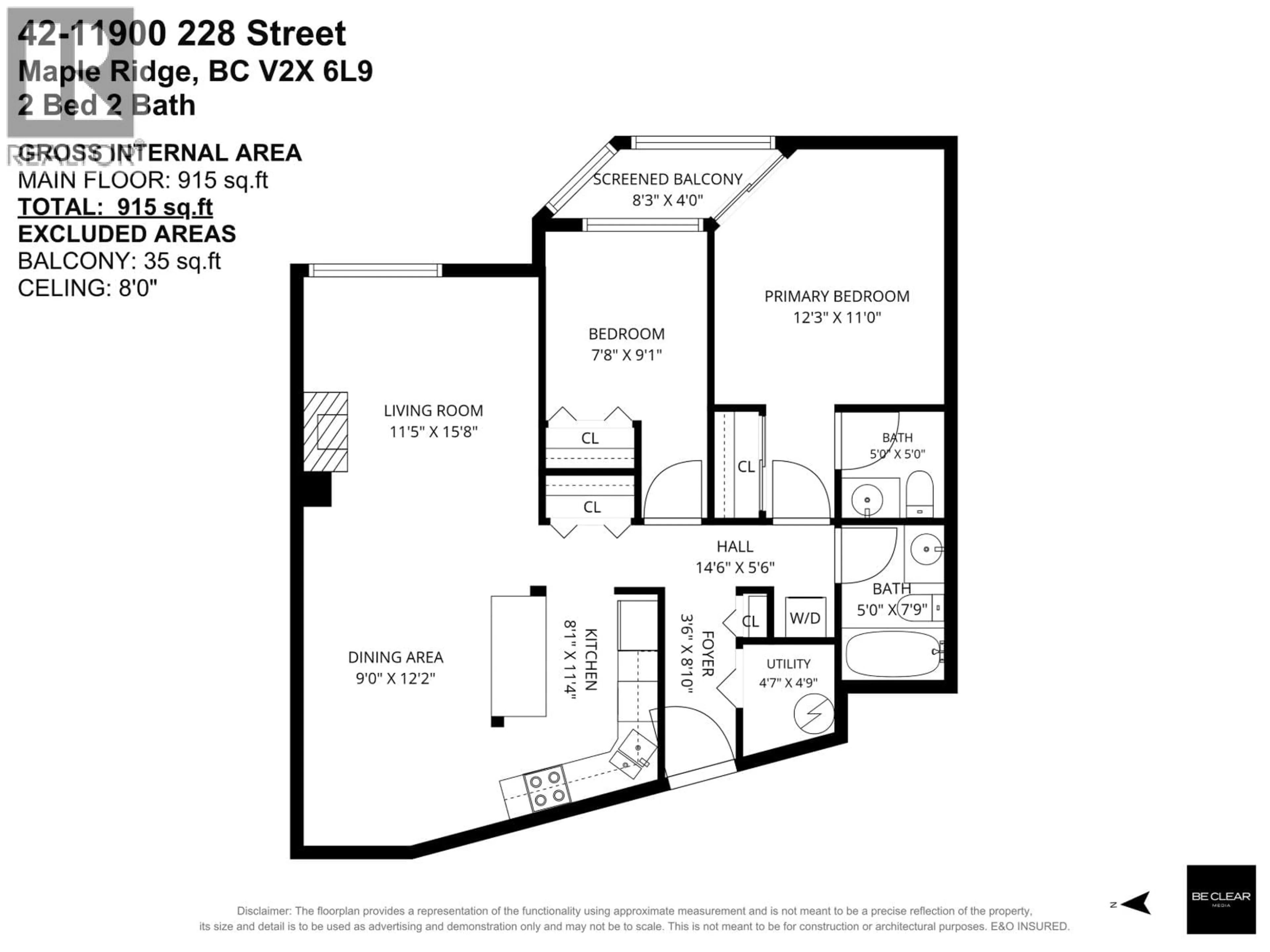 Floor plan for 42 - 11900 228 STREET, Maple Ridge British Columbia V2X6L9