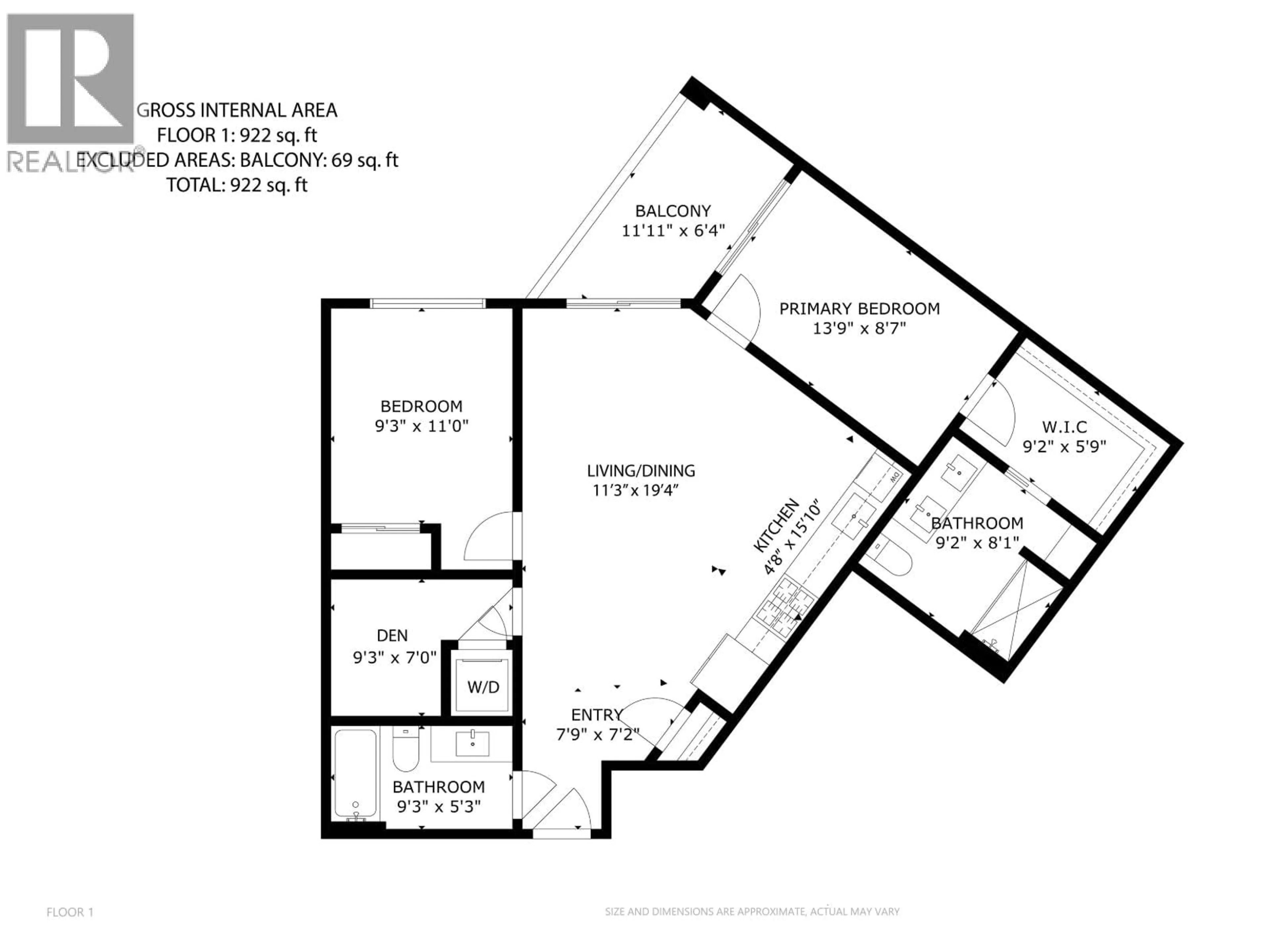 Floor plan for 414 - 8508 RIVERGRASS DRIVE, Vancouver British Columbia V5S0H7